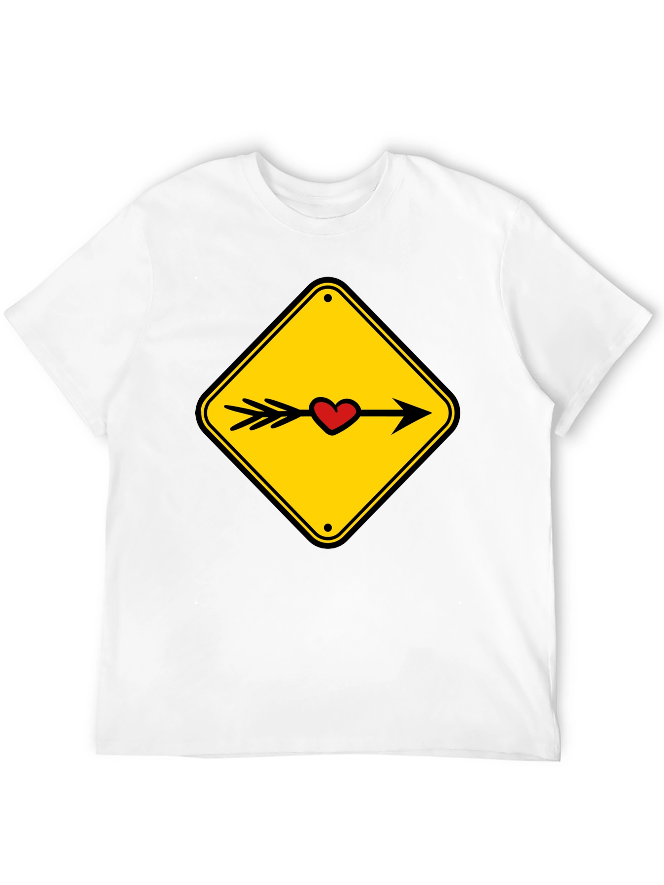 Black Heart Arrow Sign Black T-Shirt view 12