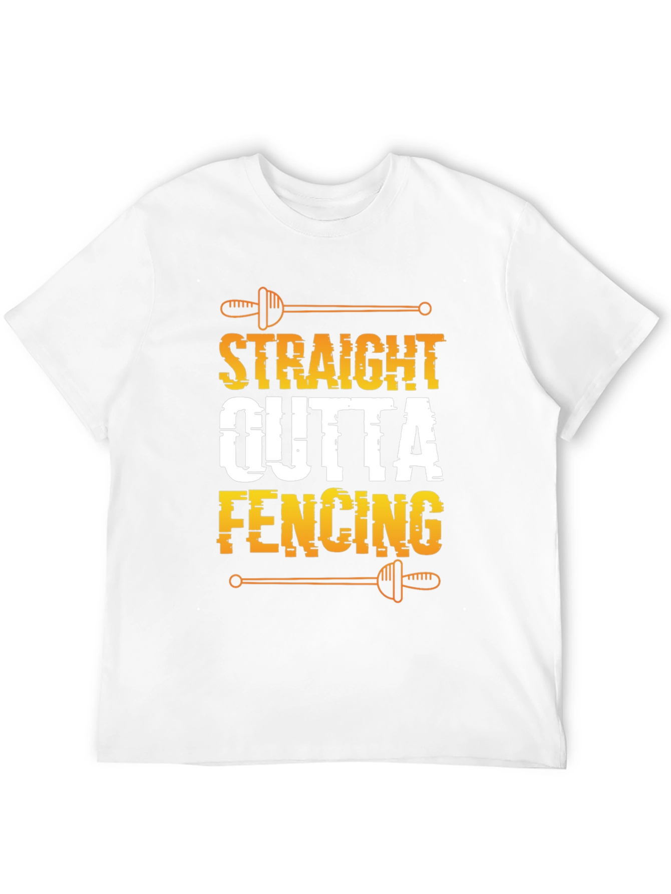 Black Straight Outta Fencing Black T-Shirt view 12