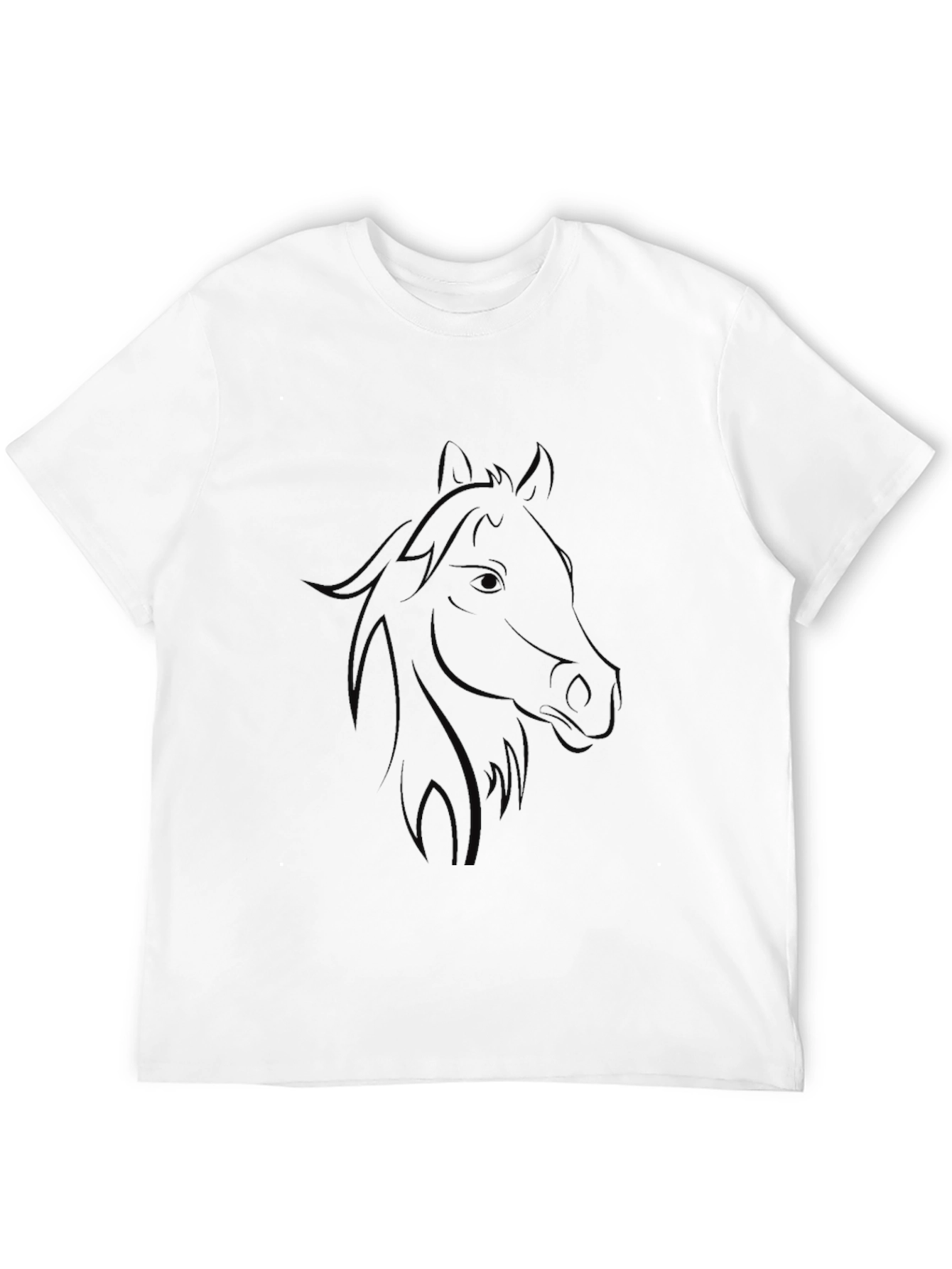 Black Men's Black Horse Graphic Tee - Stylish Casual Wear view 12