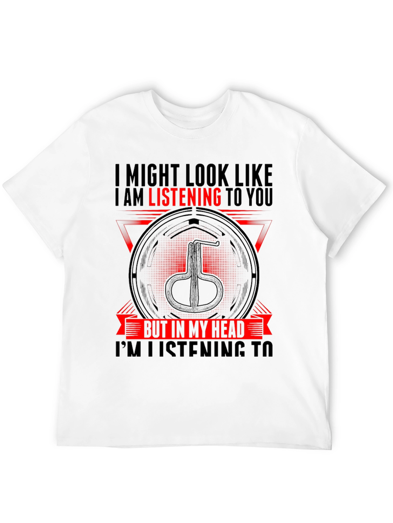 Black I'm Listening To Jaw Harp T-Shirt - Novelty Musical Gift view 12