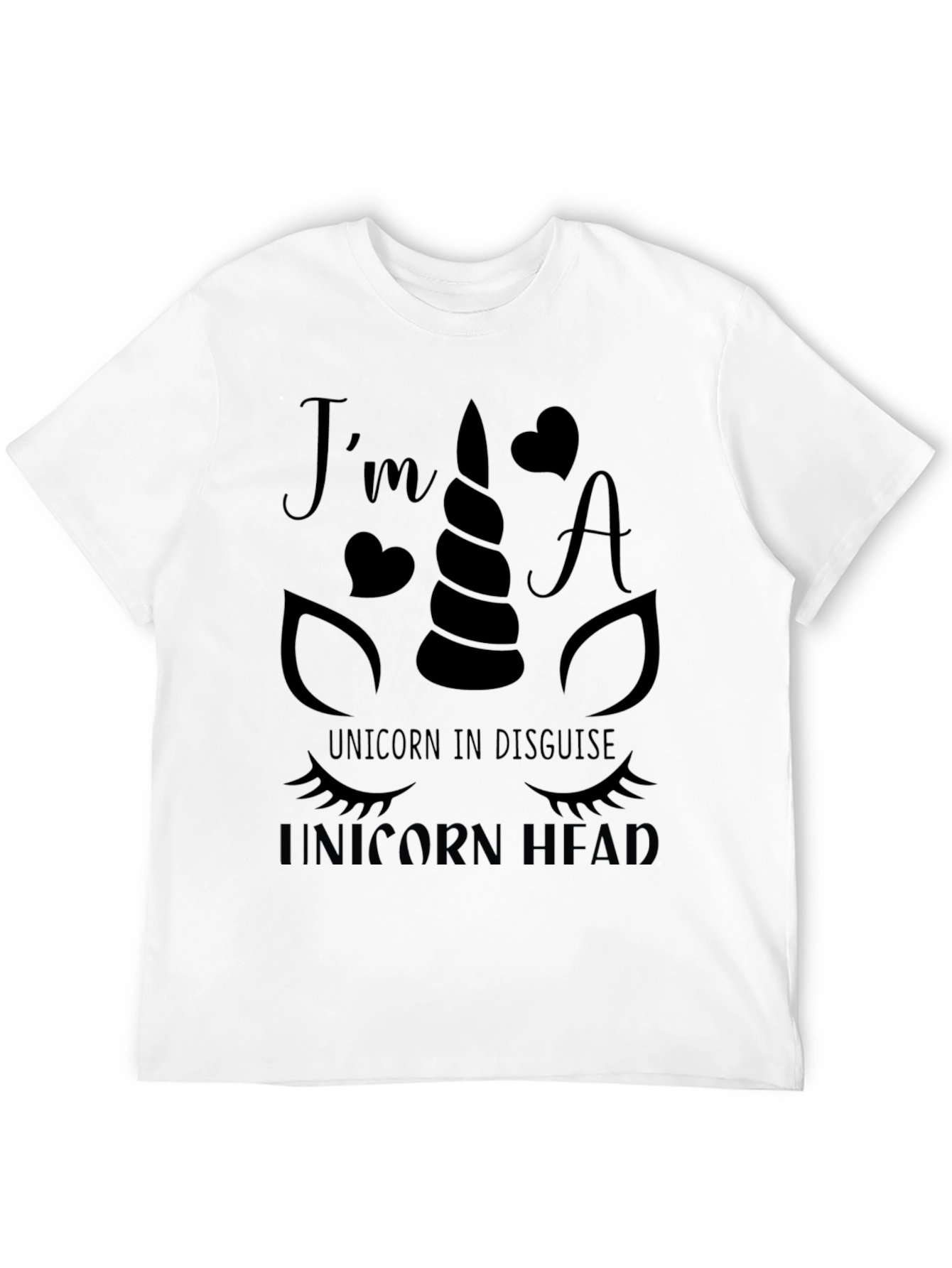 Black I'm a Unicorn in Disguise Graphic T-Shirt view 12