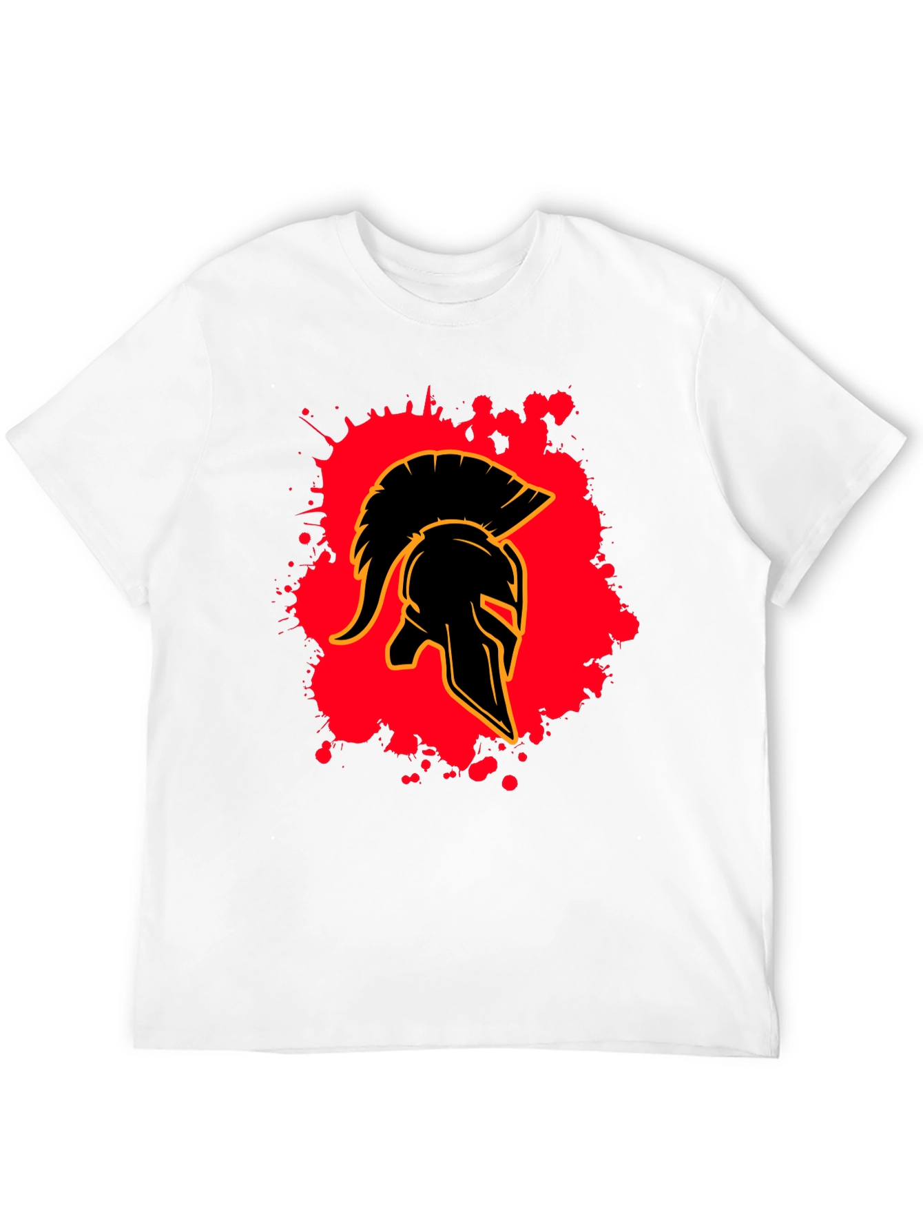 Black Spartan Helmet Graphic Tee - Black Cotton Blend view 12