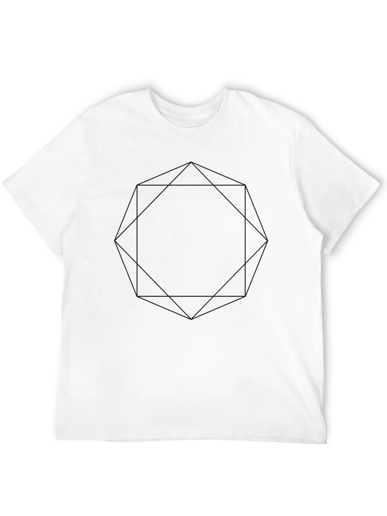 Black Geometric Graphic Print Black T-Shirt view 12