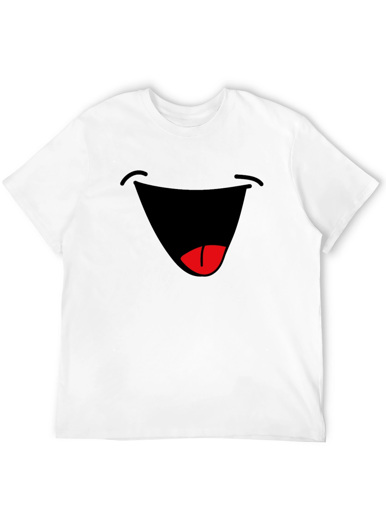 Black Funny Graphic Smile T-Shirt - Black Cotton Blend Tee view 12