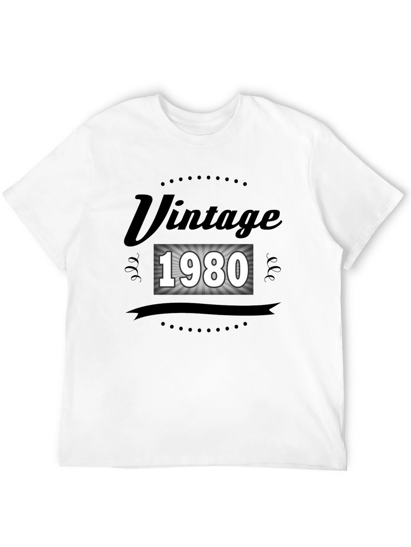 Black Vintage 1980 Graphic Tee - Retro Style view 12