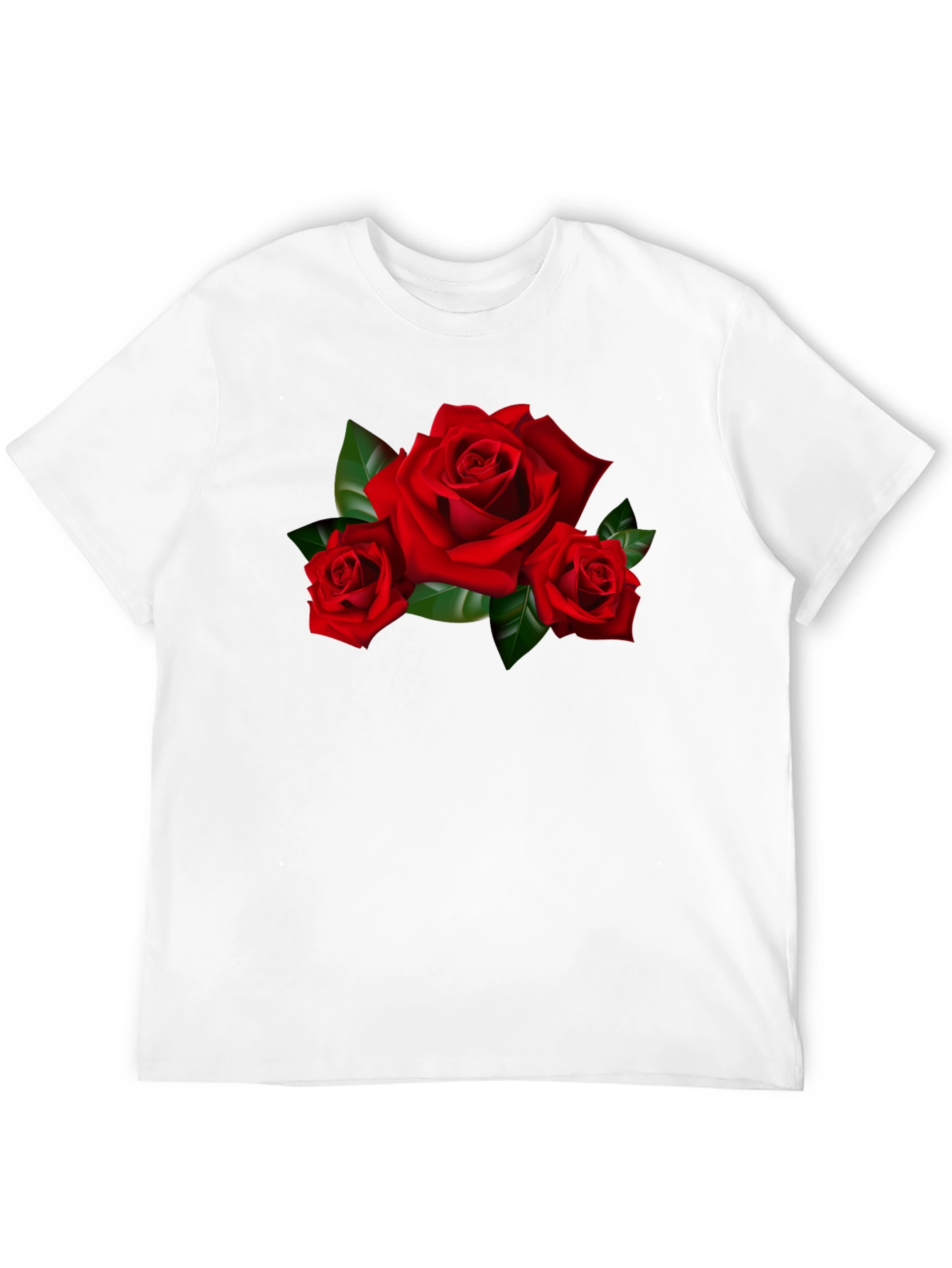 Black Red Roses Graphic Print Black T-Shirt view 12