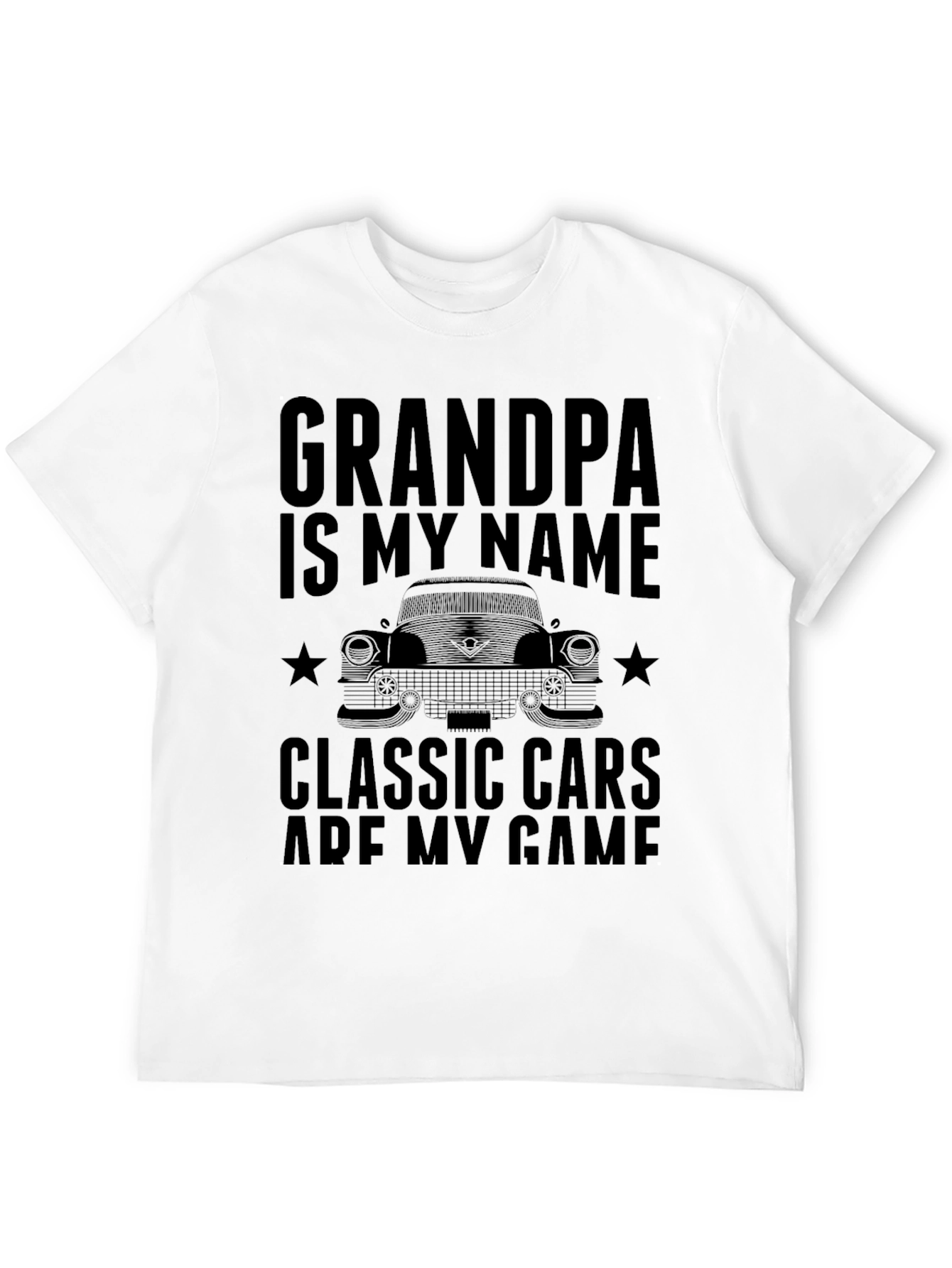 Black Grandpa Classic Cars T-Shirt - Black view 12
