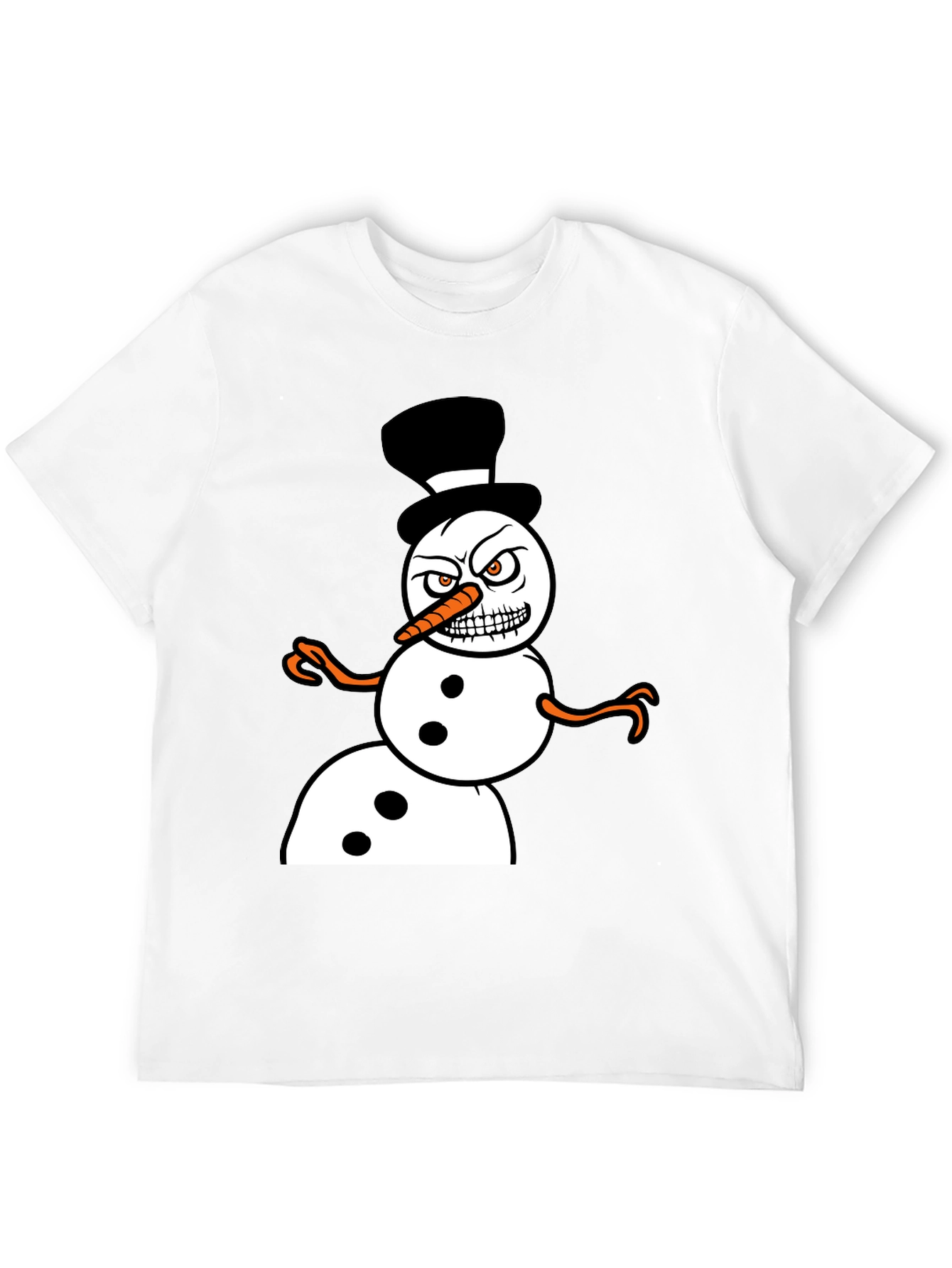Black Grumpy Snowman Graphic Tee view 12