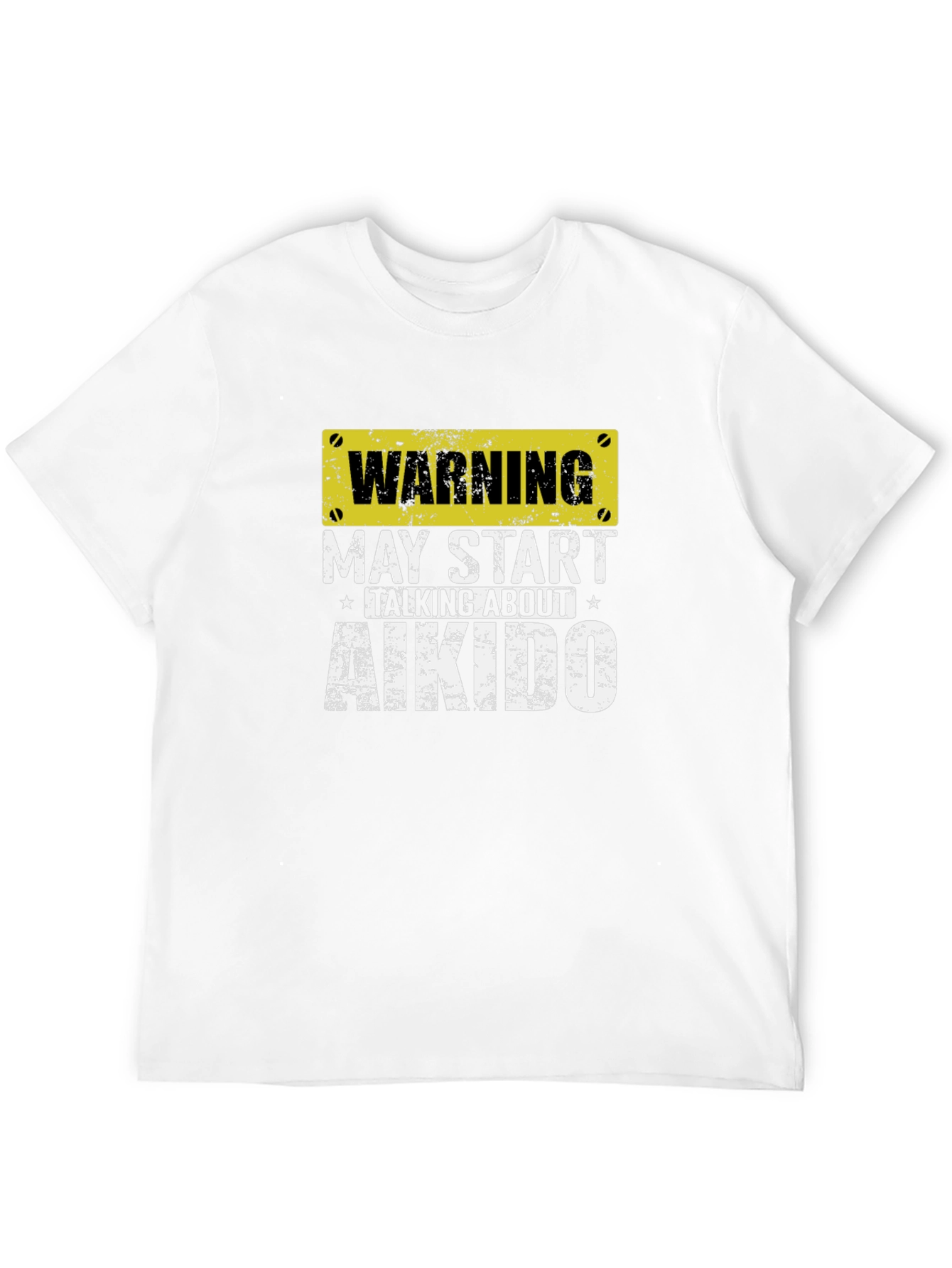 Black Warning Aikido T-Shirt - Martial Arts Fan Tee view 12