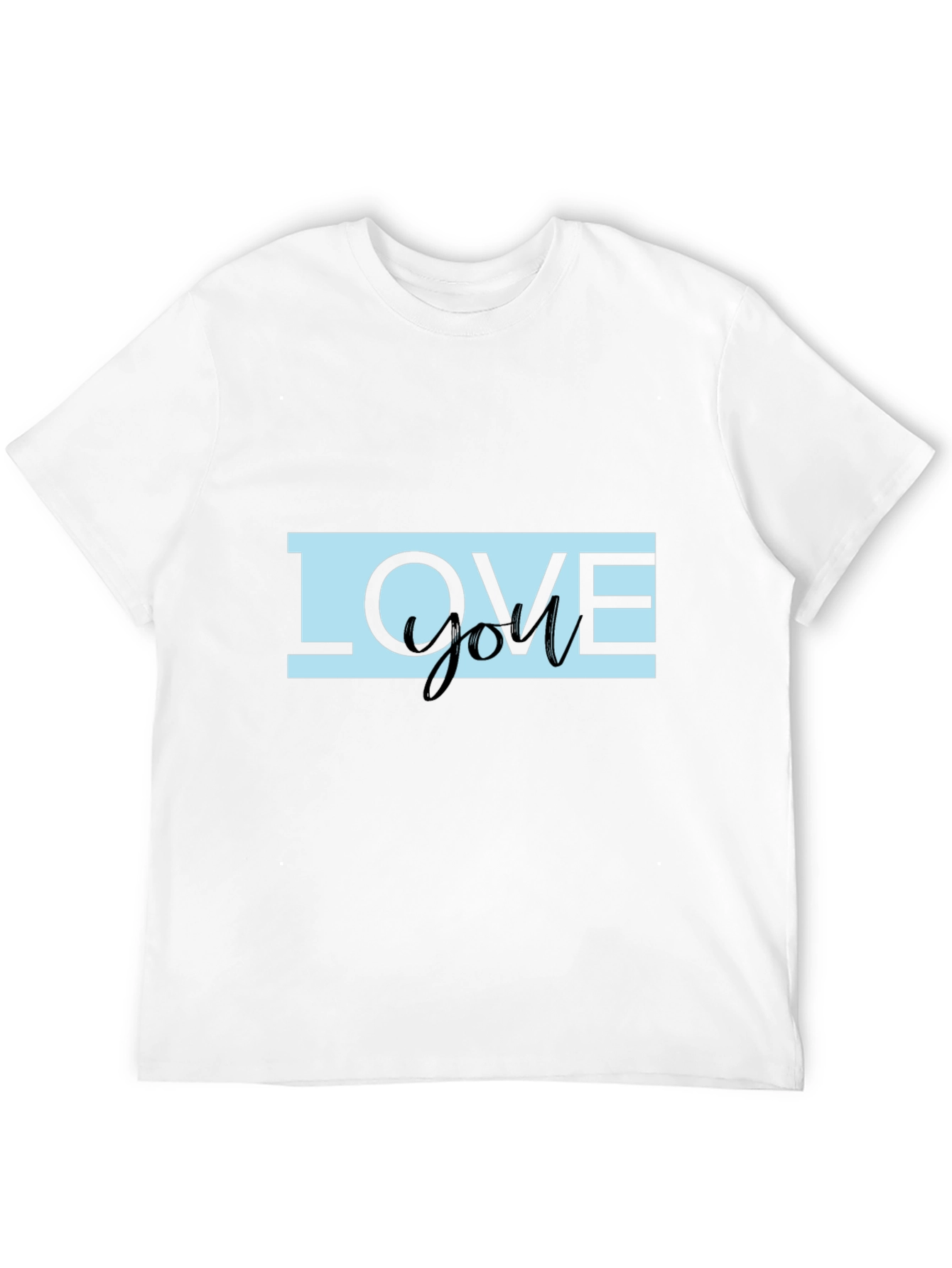 Black Love You Graphic Print Black T-Shirt view 12
