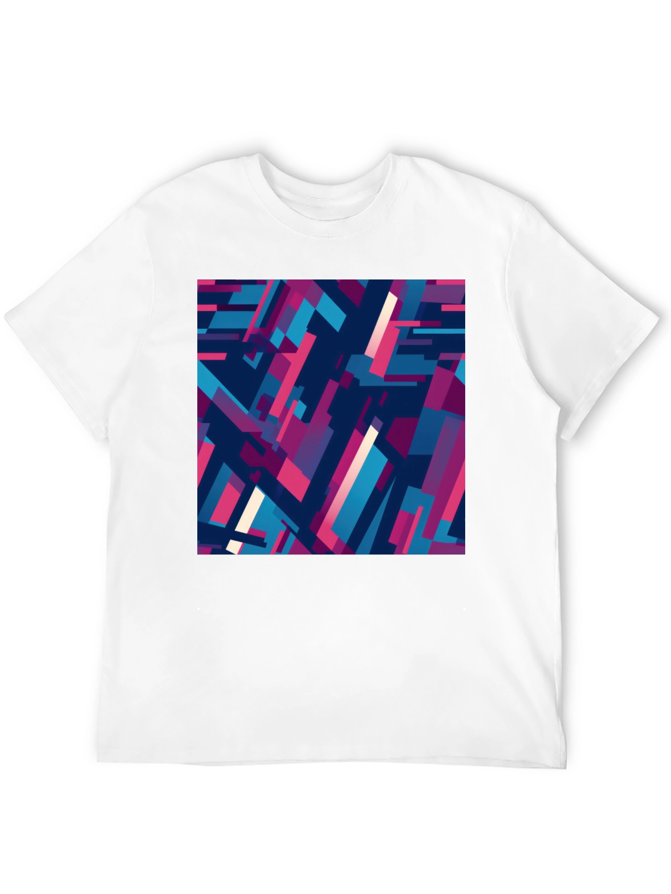 Black Abstract Geometric Pattern Black T-Shirt view 12
