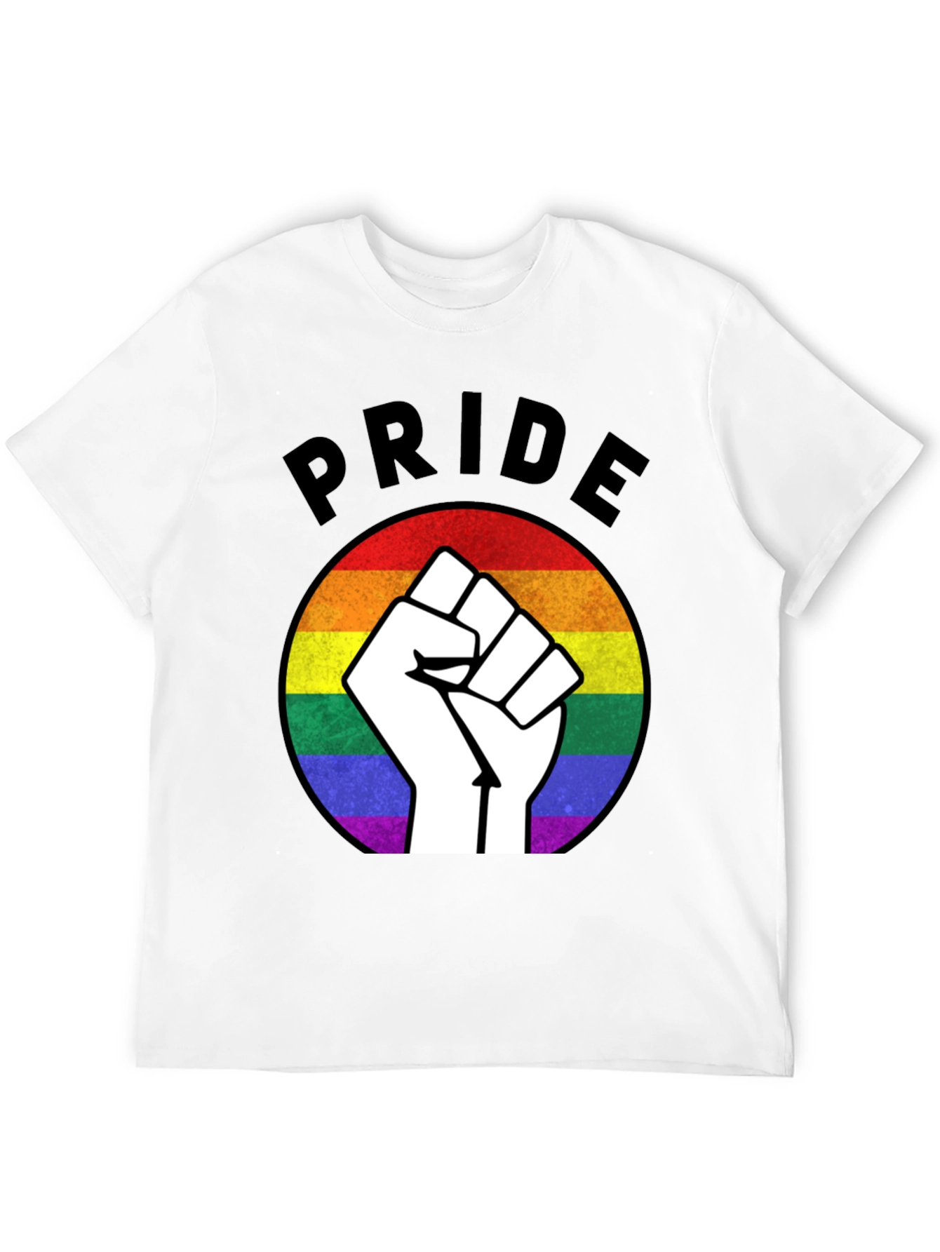 Black Pride Fist Rainbow Graphic T-Shirt view 12