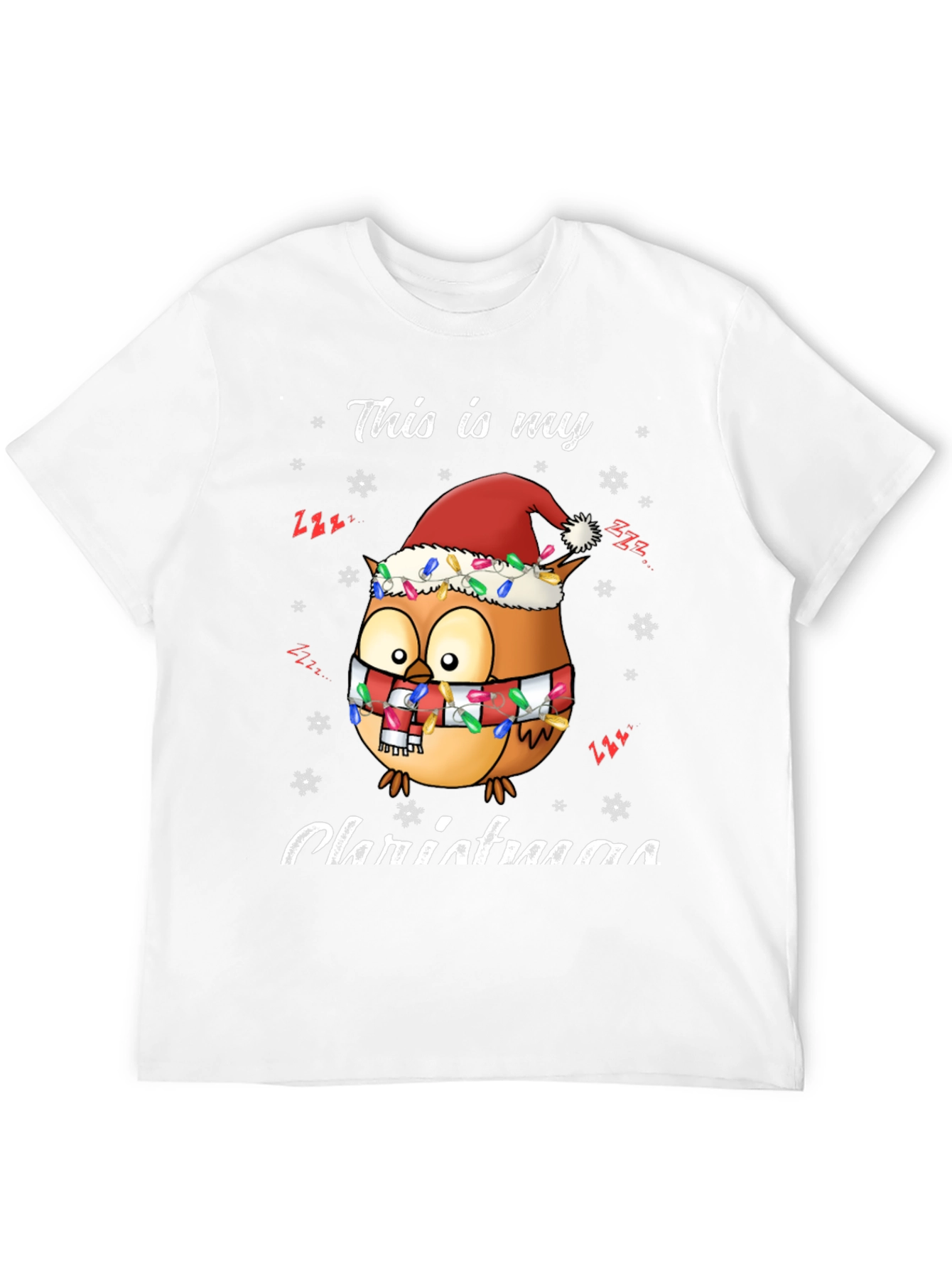 Black Owl Christmas T-Shirt Festive Holiday Tee view 12