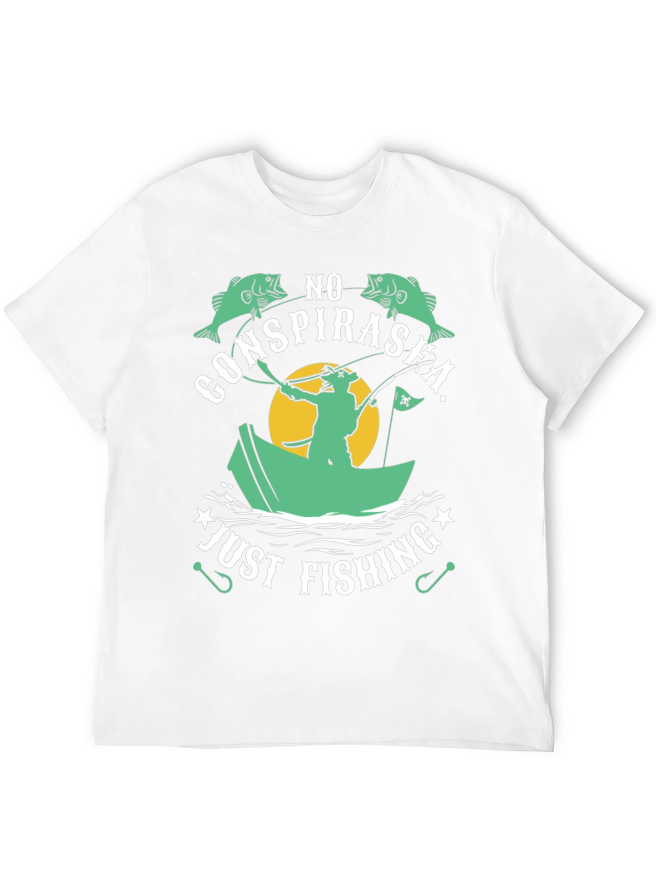 Black No Conspirasea Just Fishing T-Shirt view 12