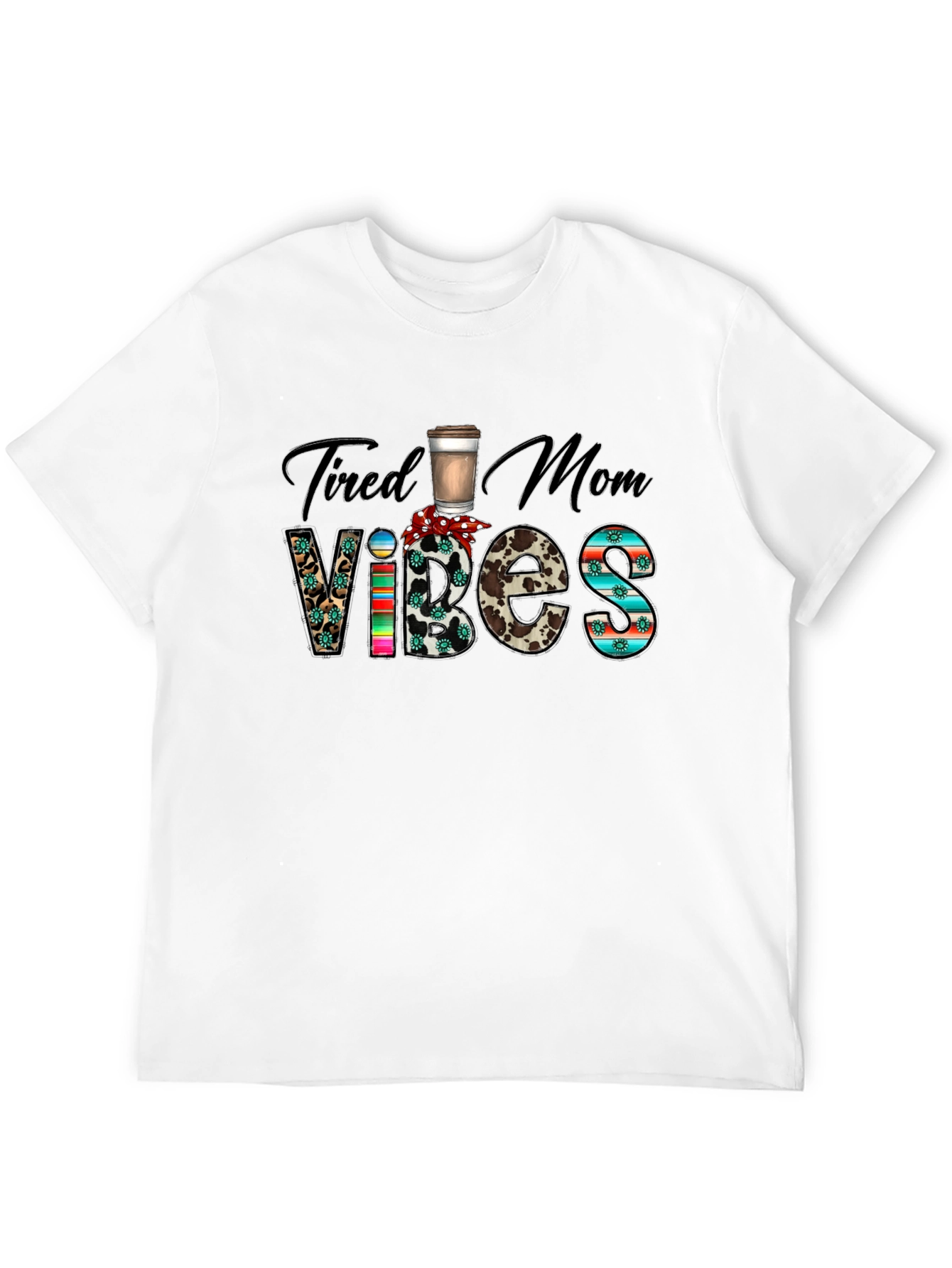 Black Tired Mom Vibes Graphic Tee view 12