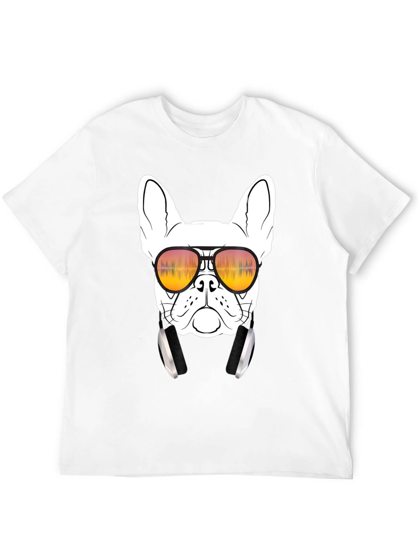 Black Cool Dog Graphic Tee - Sunglasses & Headphones view 12