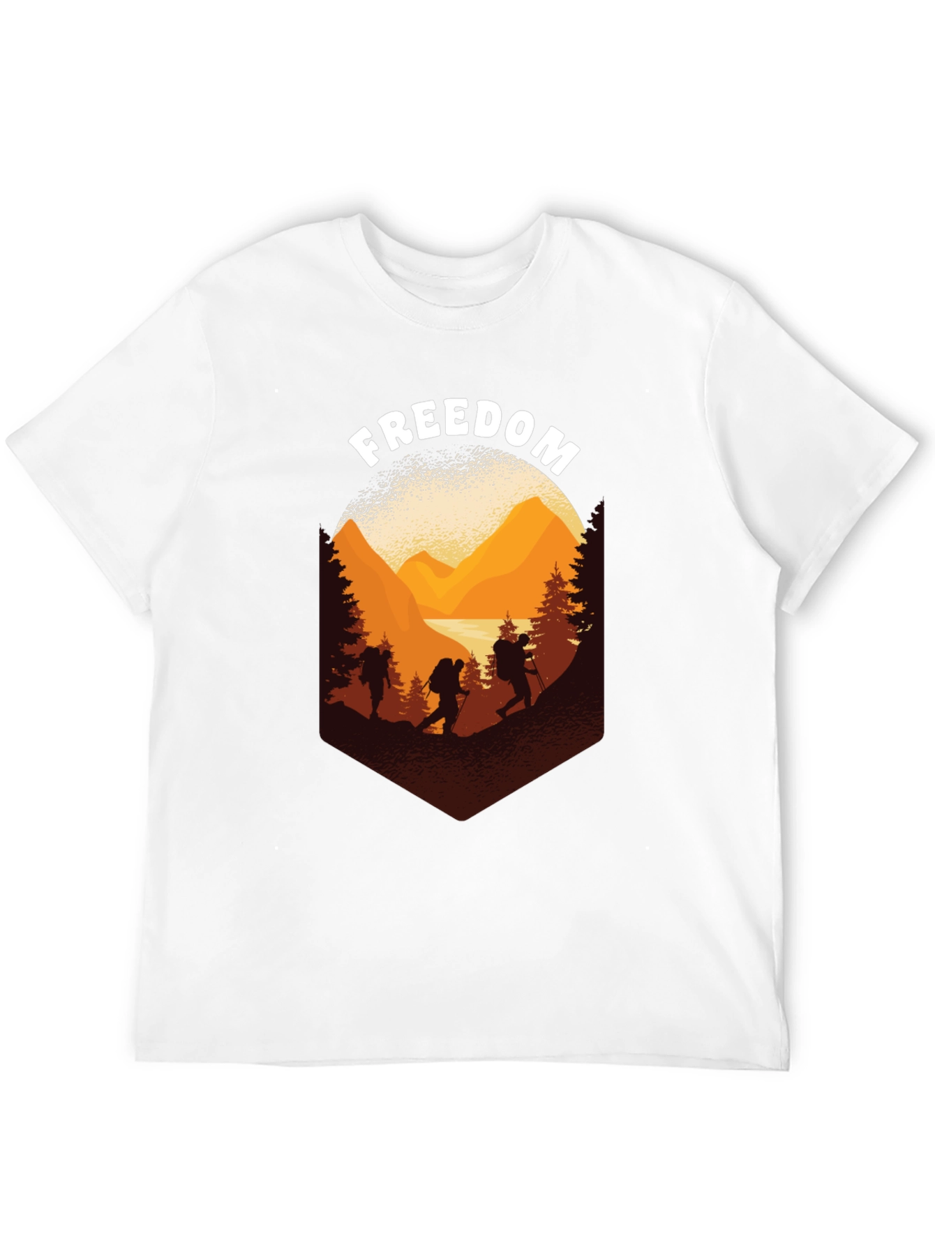 Black Freedom Hiking Adventure Graphic Tee view 12