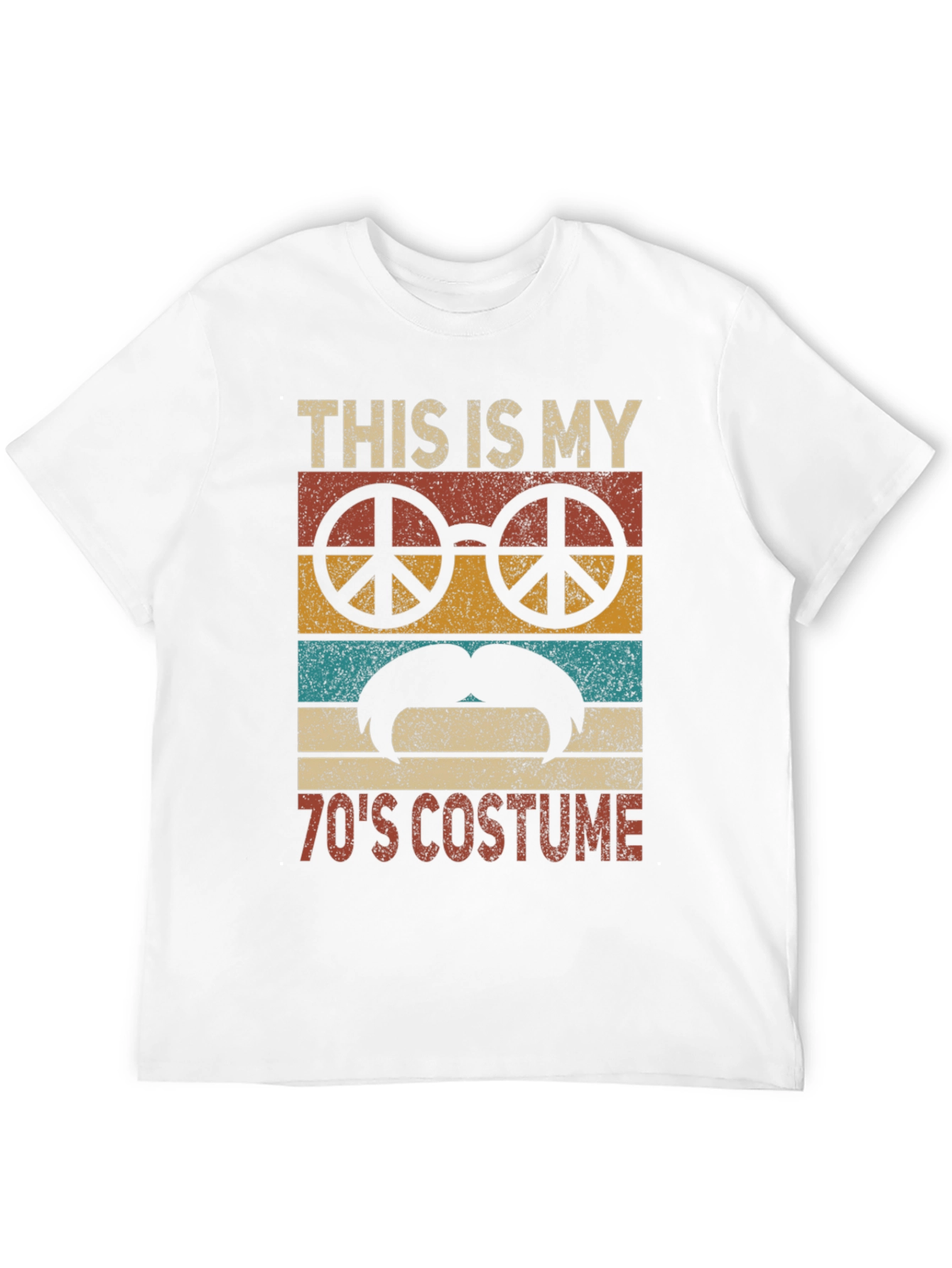 Black 70's Costume T-Shirt Retro Peace Sign Tee view 12
