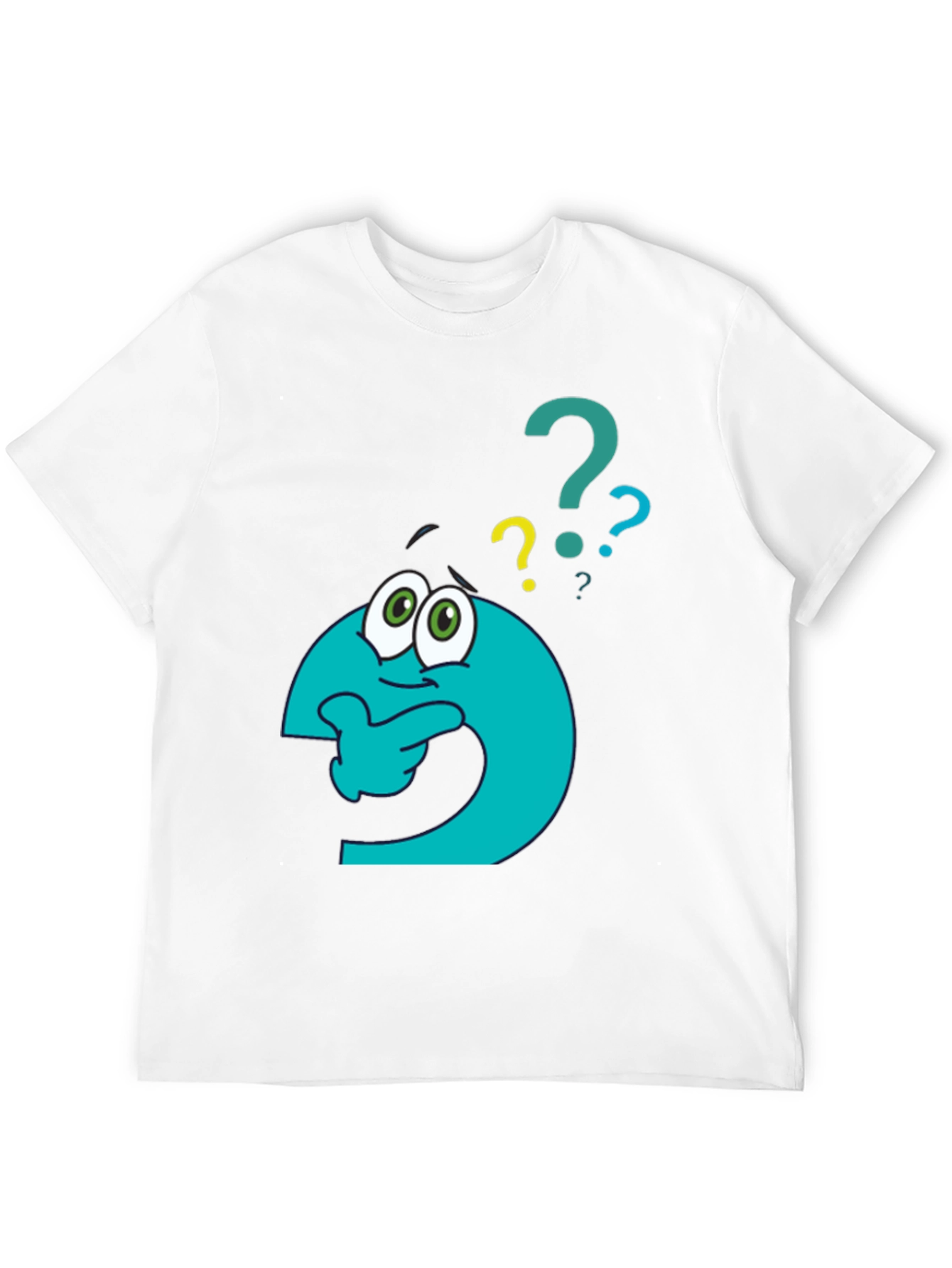 Black Thinking Question Mark Graphic T-Shirt view 12