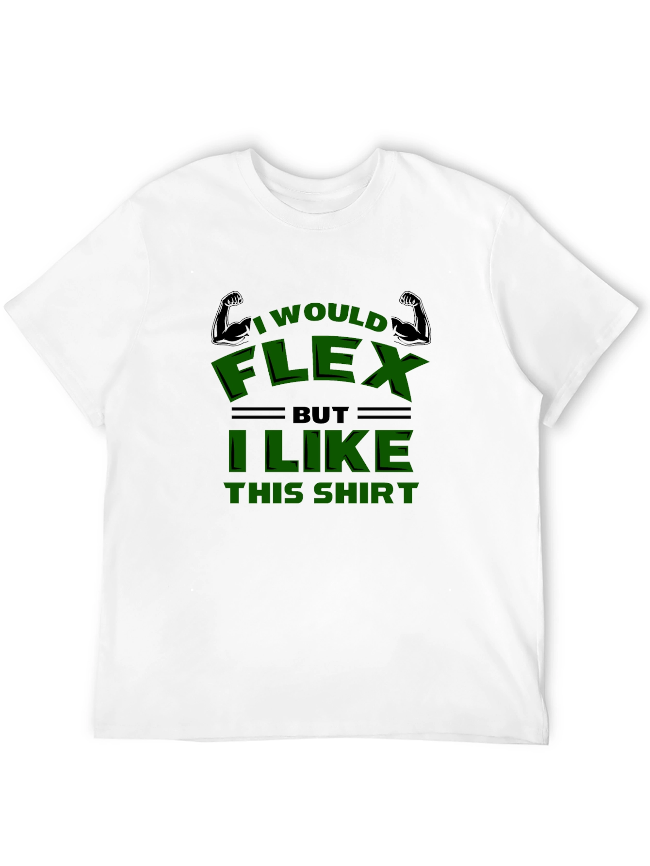 Black Funny "I Would Flex" Graphic T-Shirt view 12