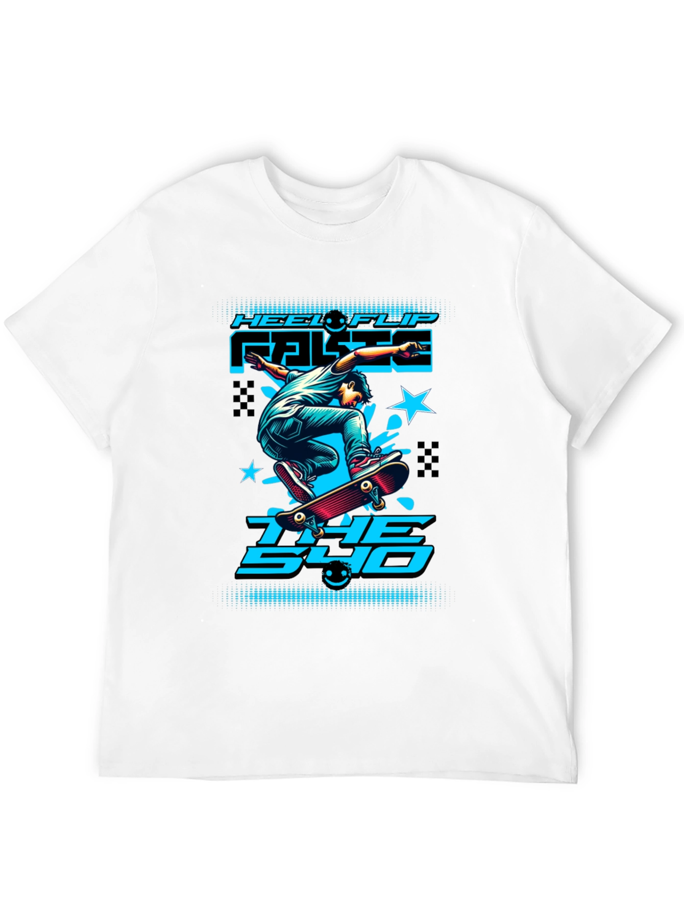 Black Skateboarding Graphic Tee - Heel Flip False The 540 view 12