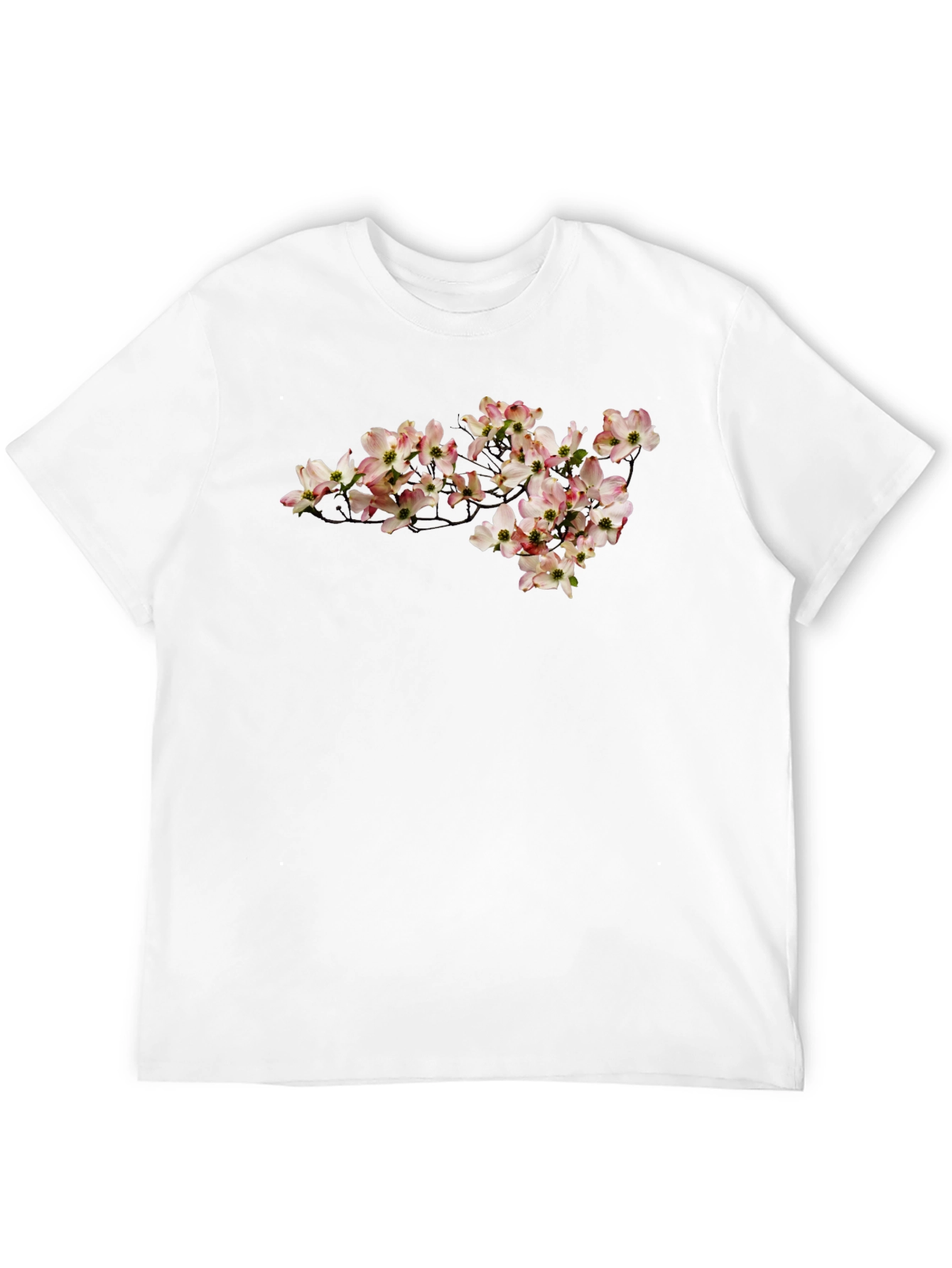 Black Dogwood Floral Print Black T-Shirt view 12