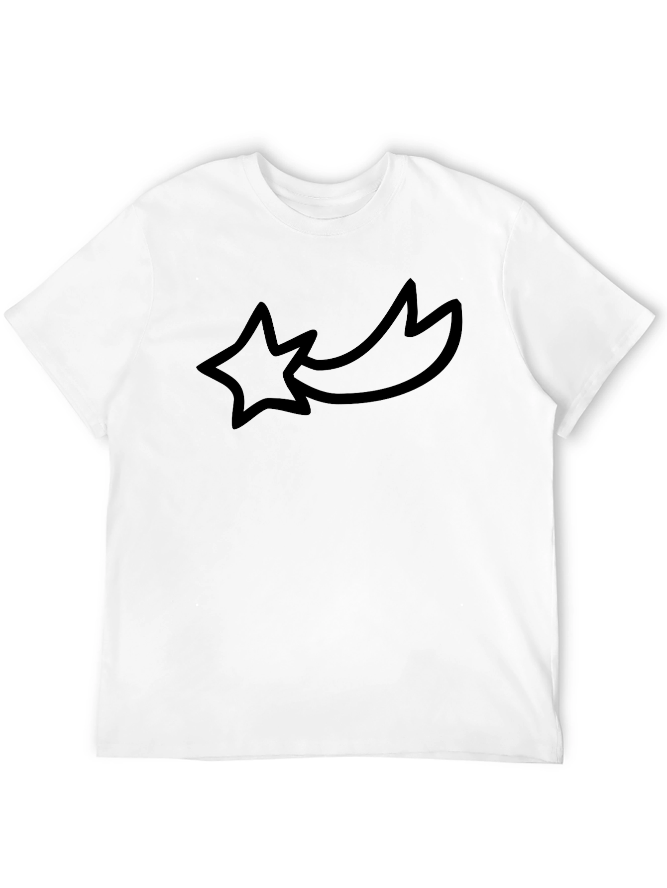 Black Black Graphic Tee - Shooting Star Design view 12