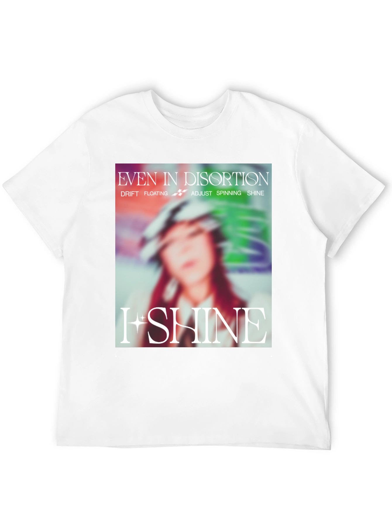 Black Even in Distortion I Shine Black T-Shirt view 12