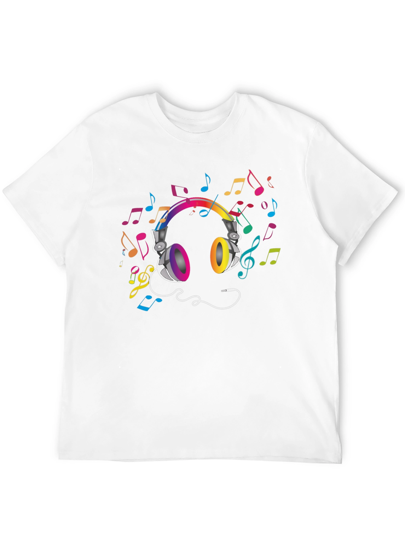 Black Musical Headphones Graphic Tee - Black view 12