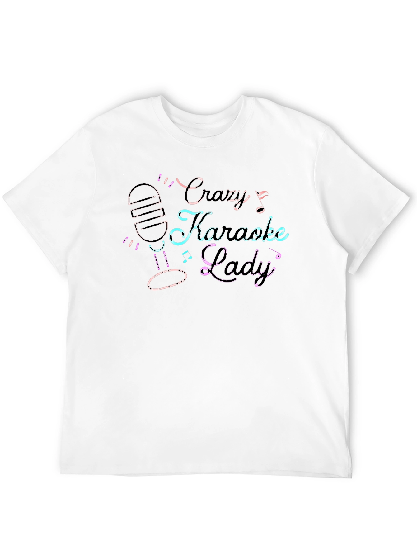 Black Crazy Karaoke Lady Black T-Shirt view 12