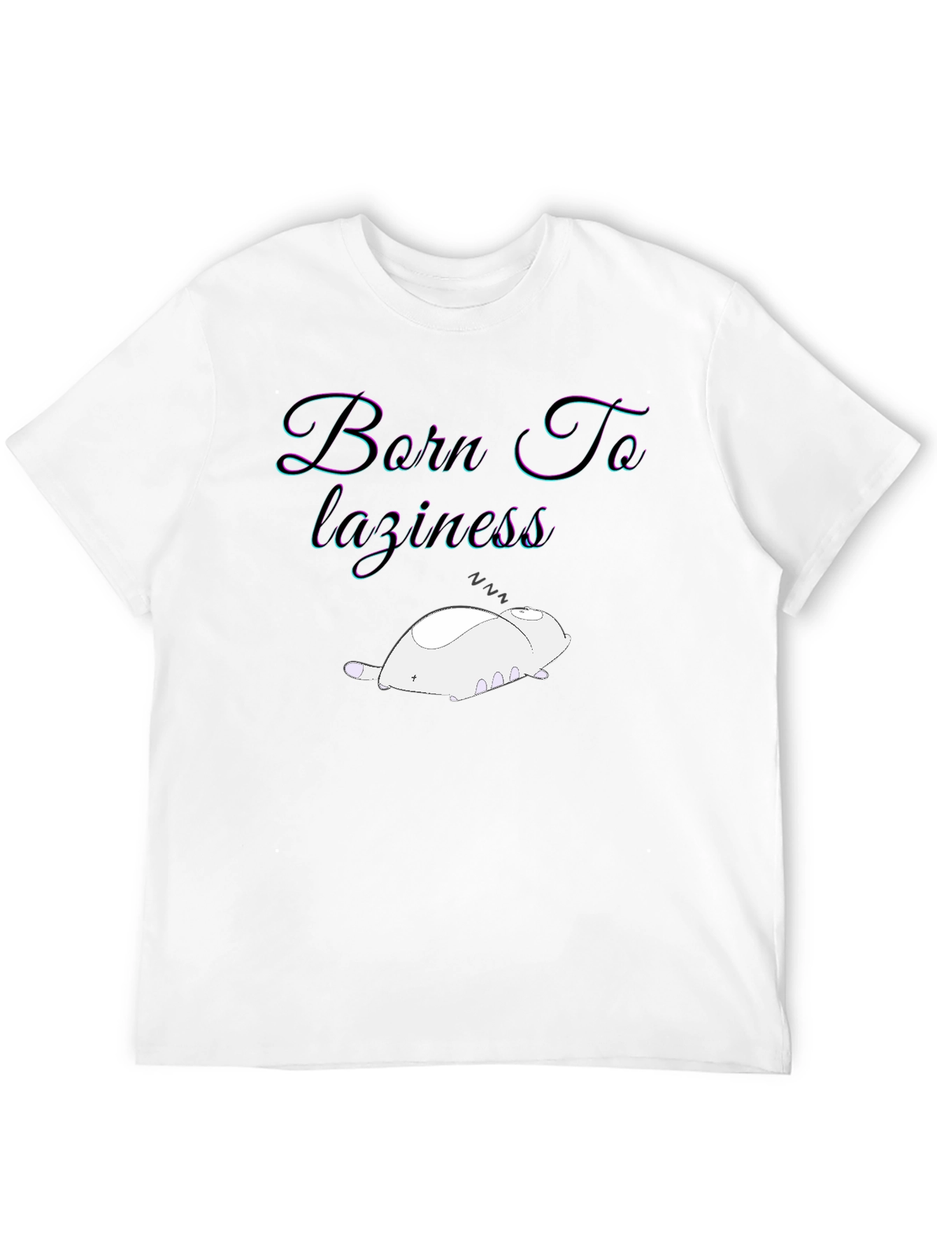 Black Born To Laziness Black Graphic Tee view 12