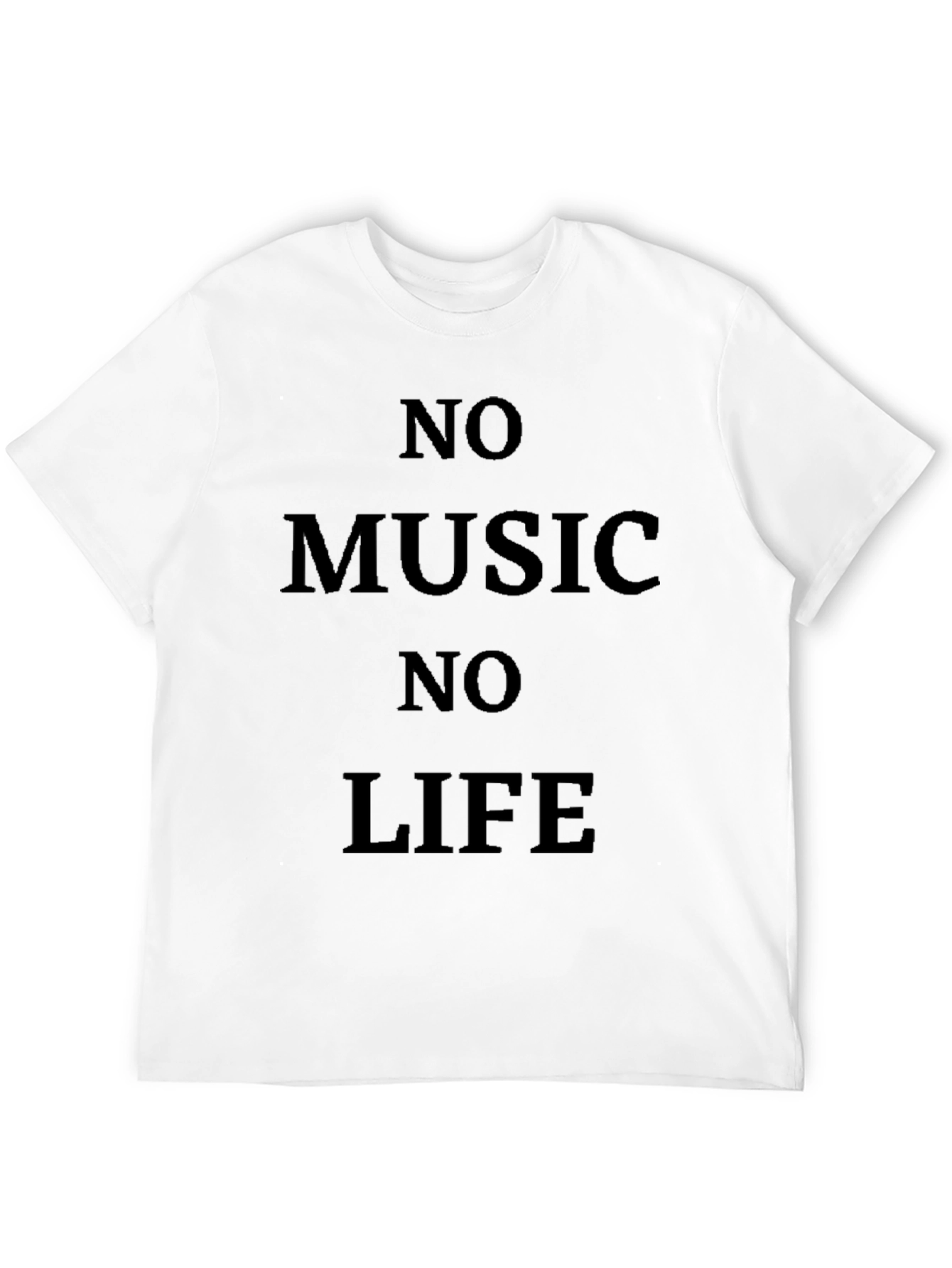 Black No Music No Life Black Graphic T-Shirt view 12