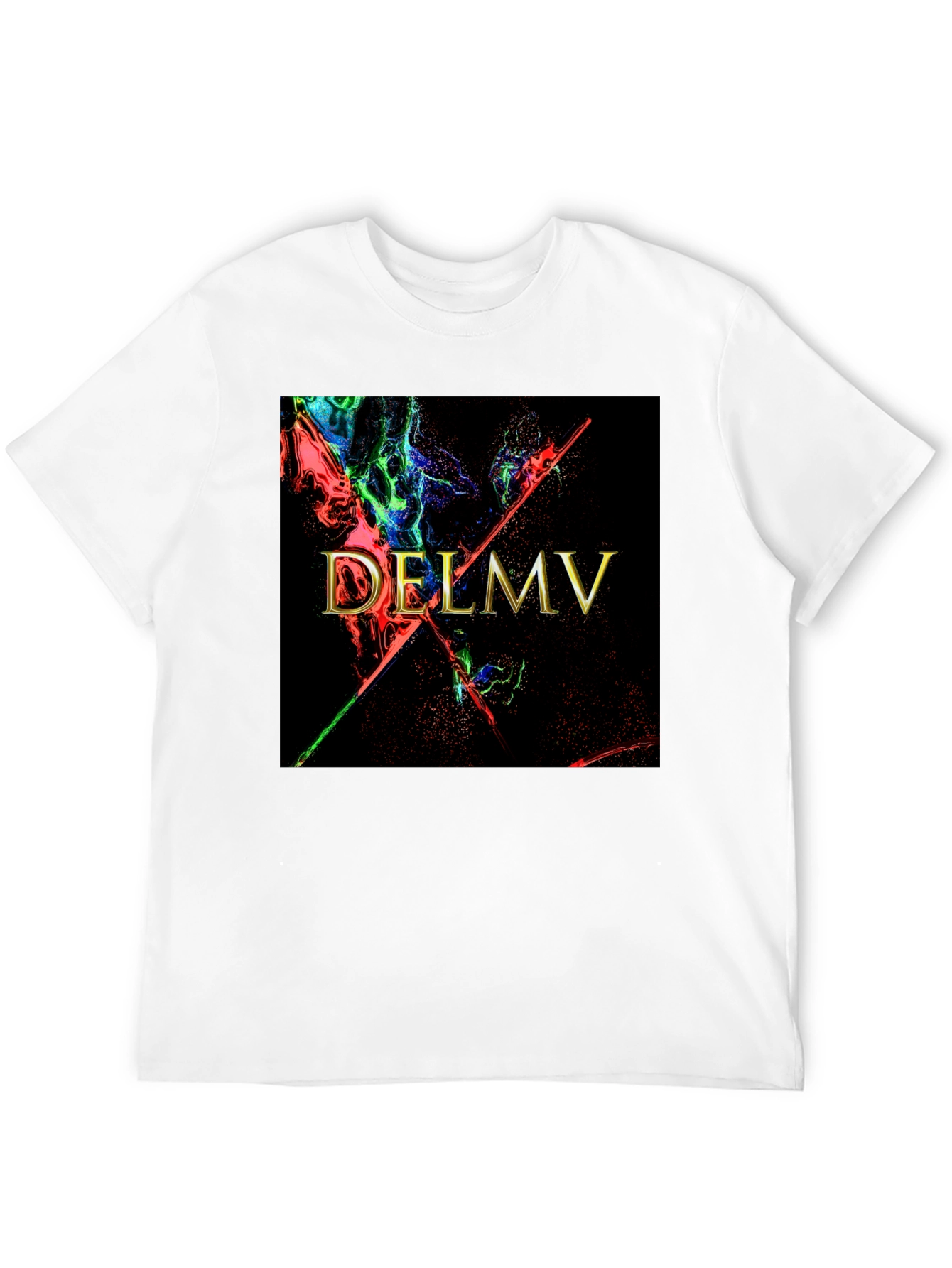 Black DELMV Abstract Graphic Black T-Shirt view 12