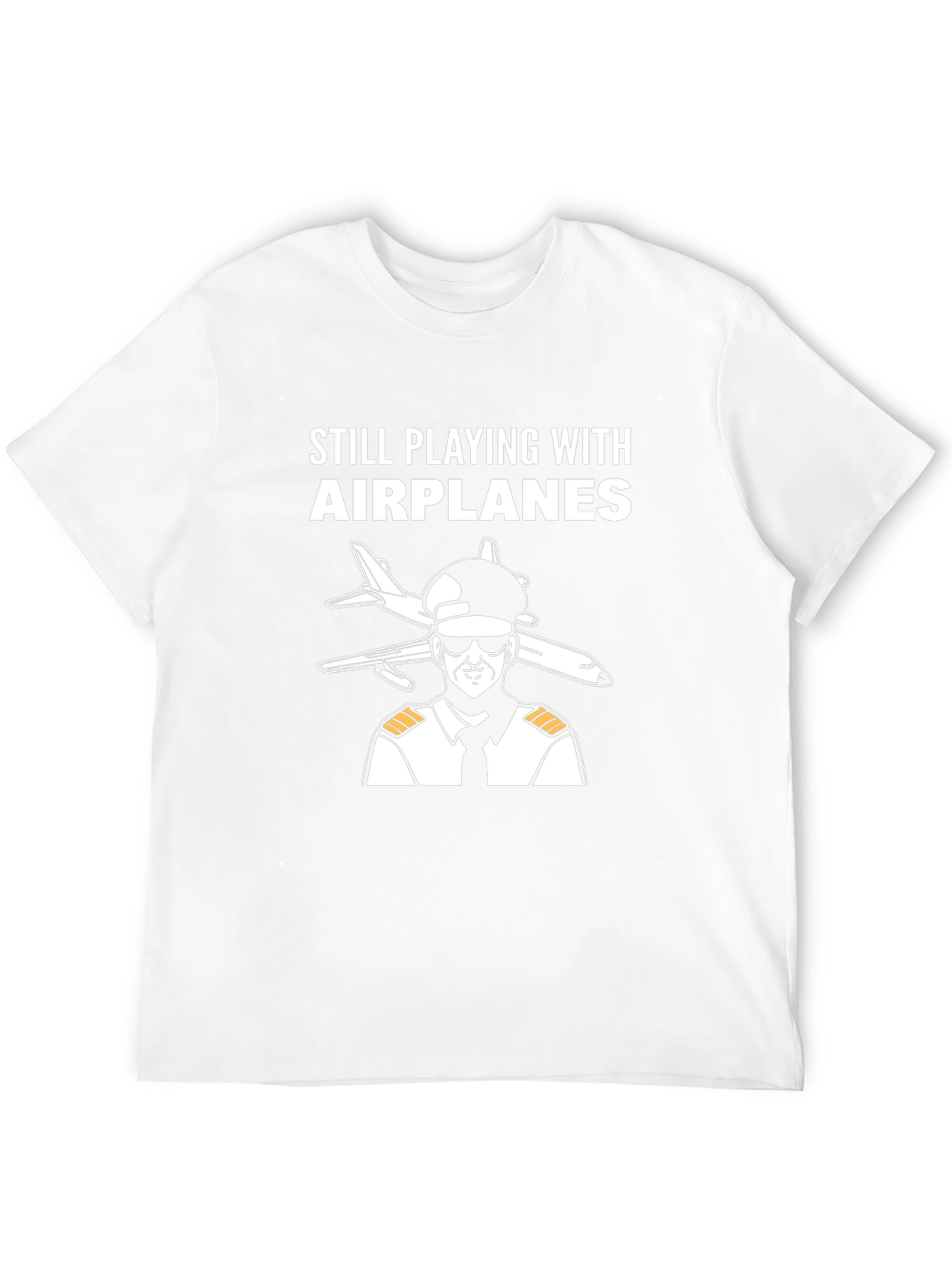 Black Still Playing with Airplanes T-Shirt - Pilot Design view 12