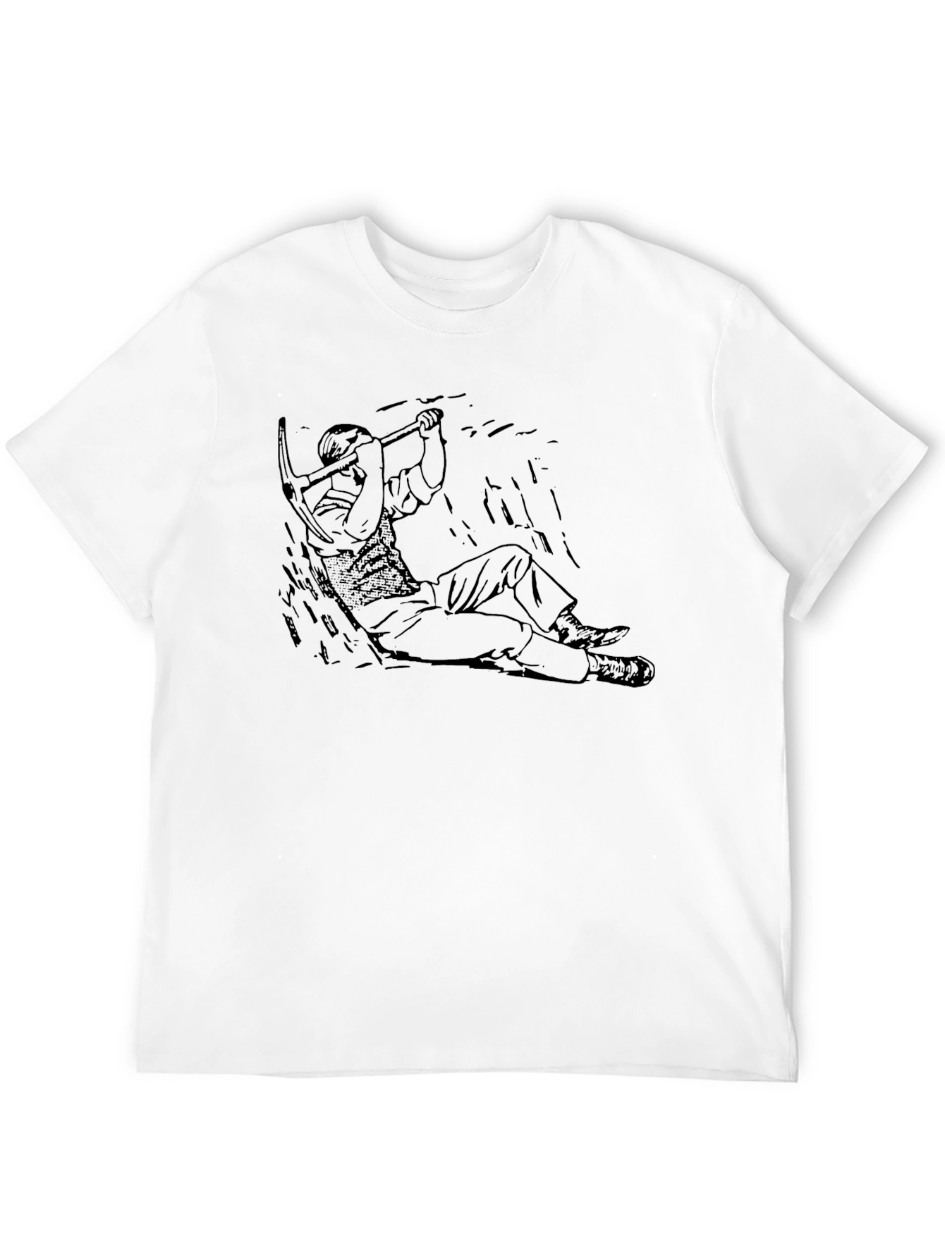 Black Miner Graphic Tee - Black Cotton T-Shirt view 12