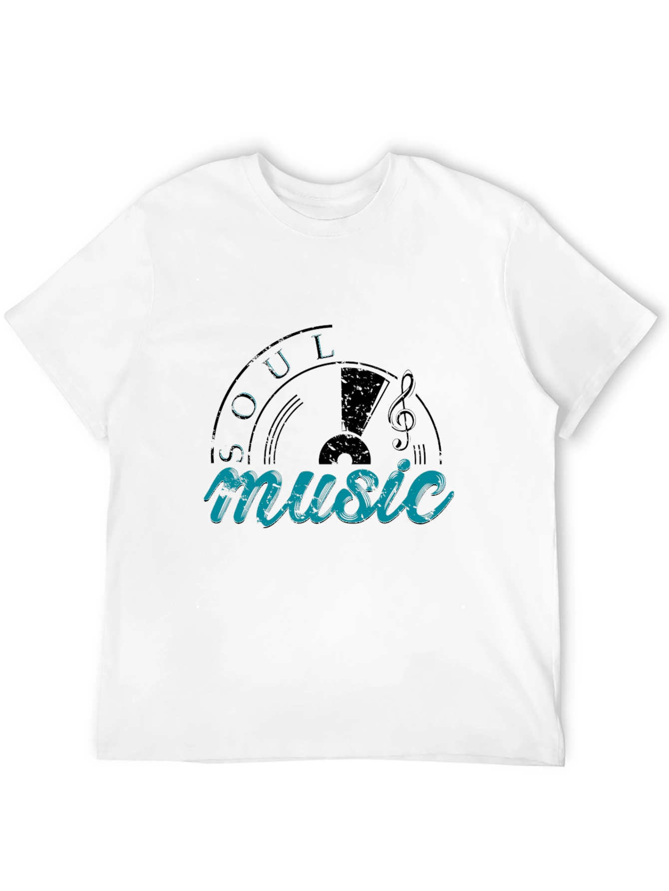 Black Soul Music Graphic T-Shirt - Black Cotton Blend view 12