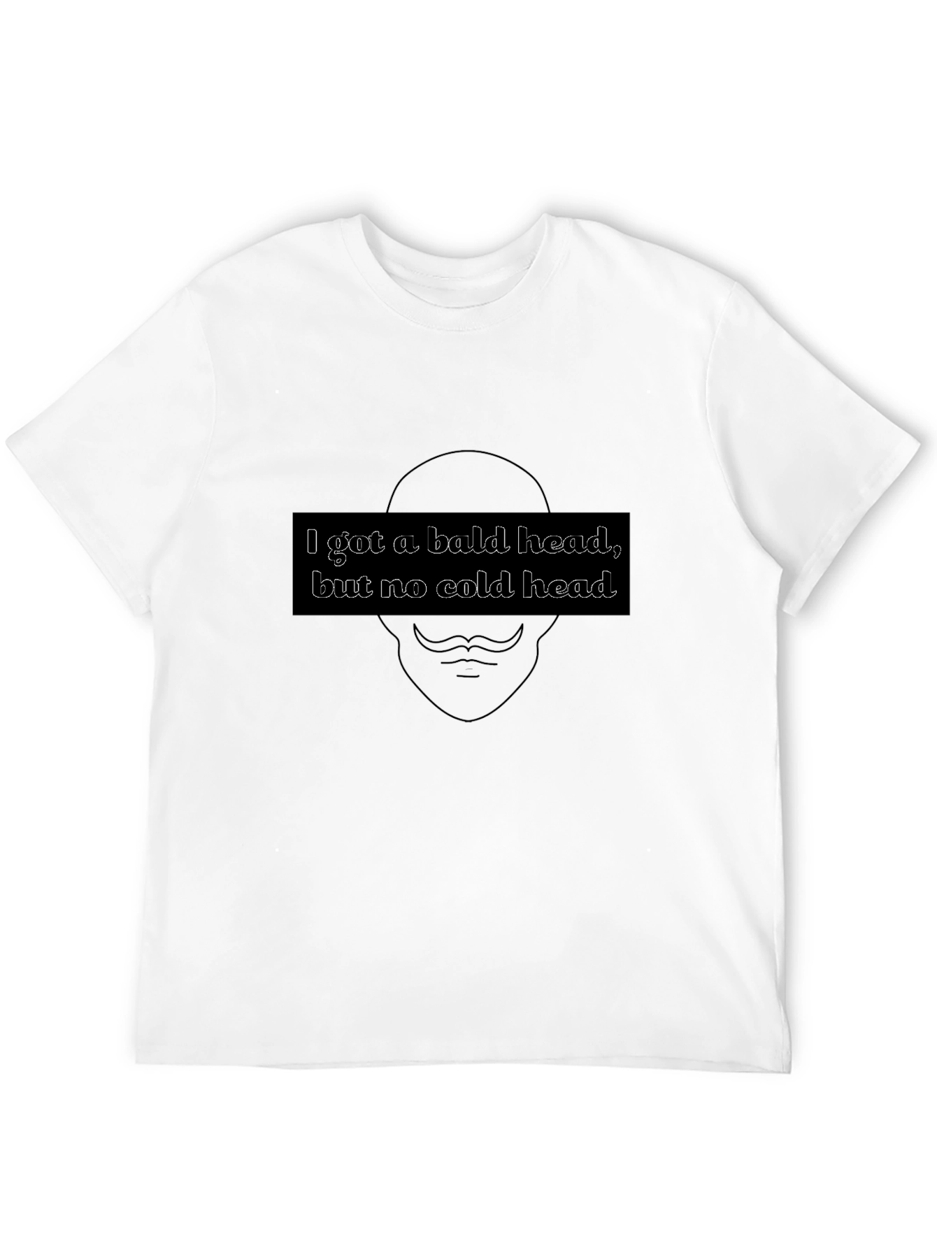 Black Bald Head No Cold Head Graphic Tee - Stylish Statement Shirt view 12
