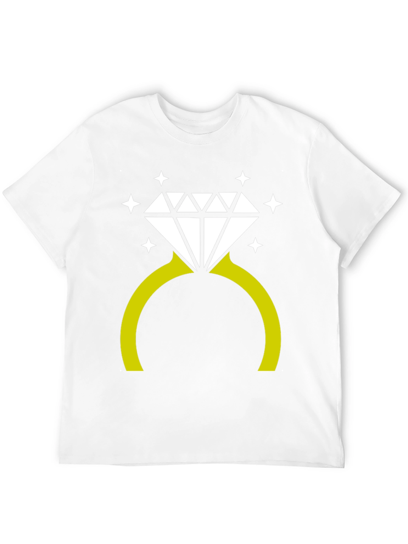 Black Diamond Ring Graphic Tee - Stylish Novelty T-Shirt view 12