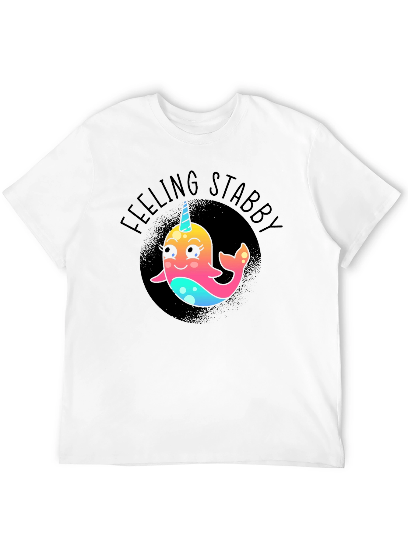 Black Feeling Stabby Narwhal T-Shirt - Black view 12