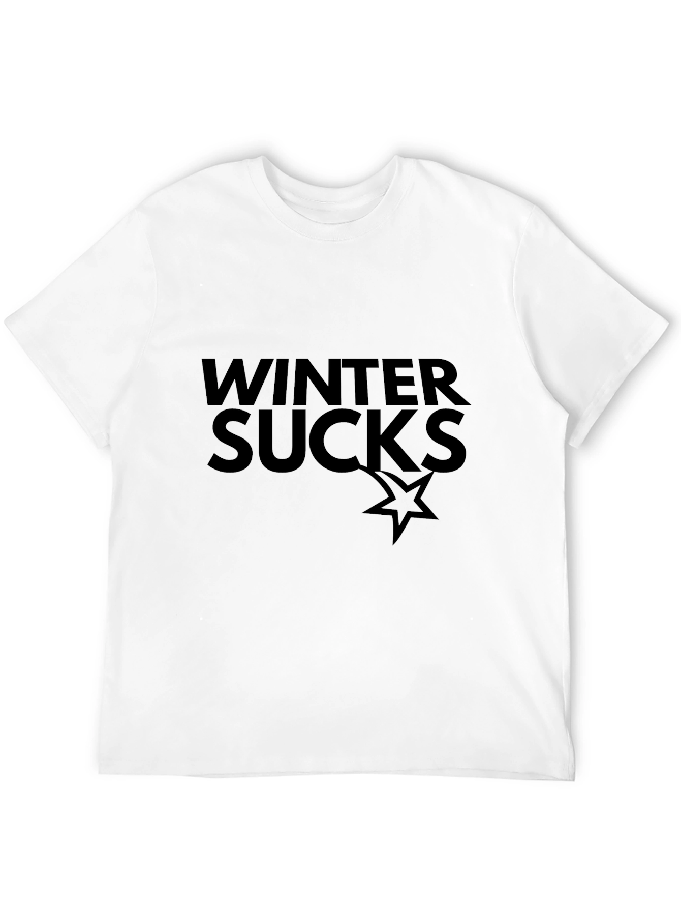 Black Winter Sucks Graphic Tee - Black Cotton Comfort view 12