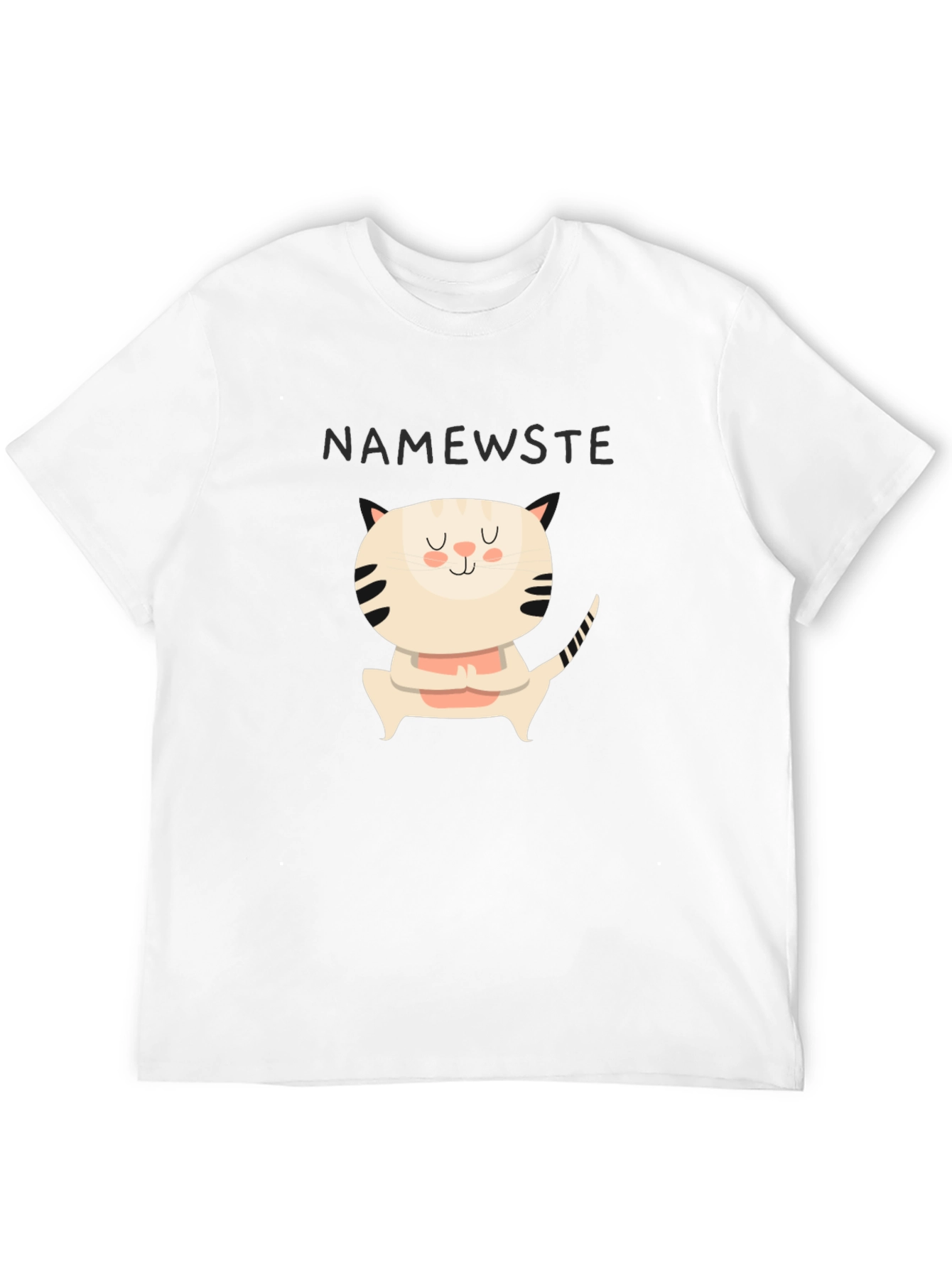 Black Namewste Cat Yoga Black T-Shirt view 12