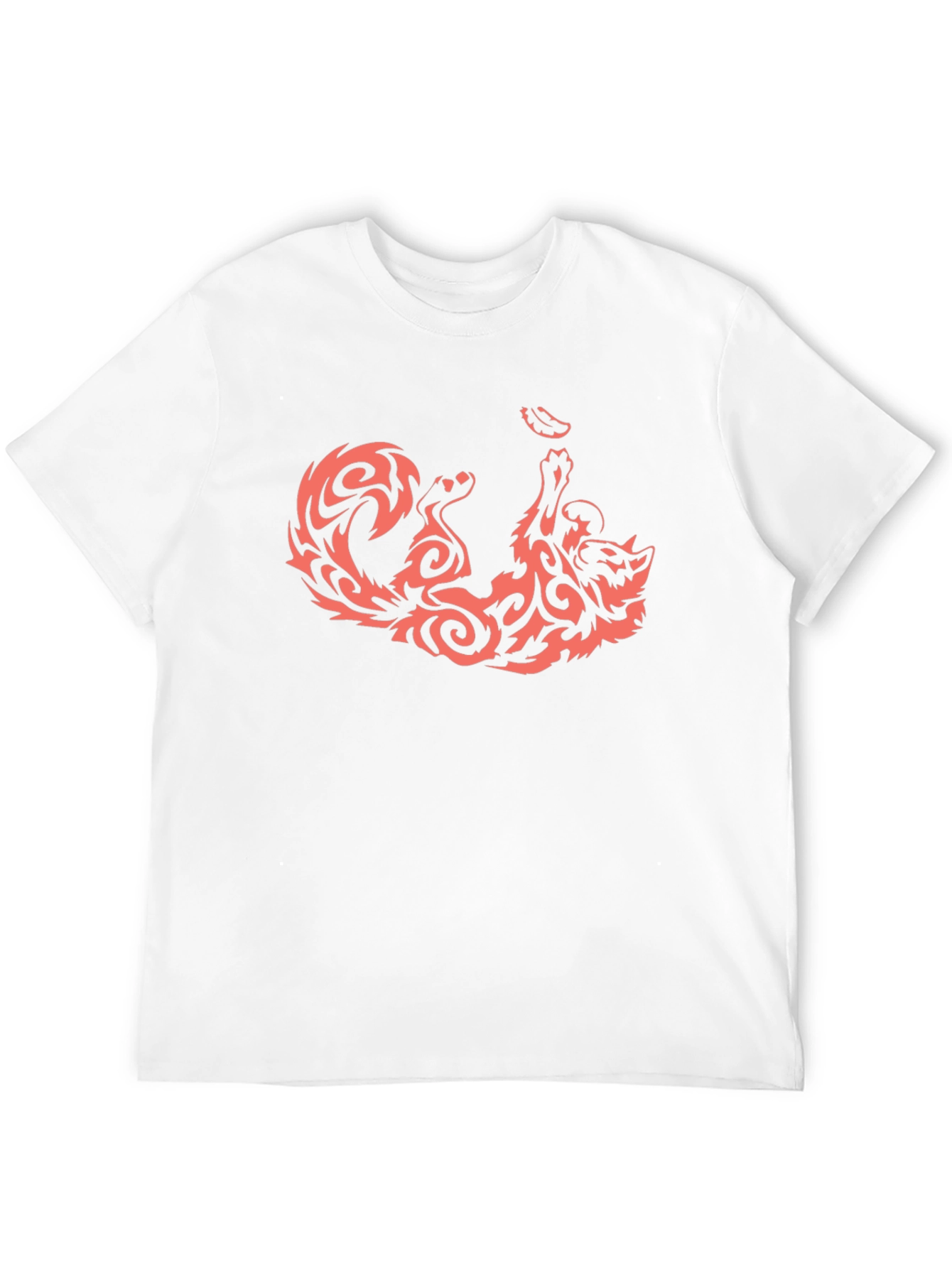 Black Black T-Shirt with Tribal Fox Design view 12