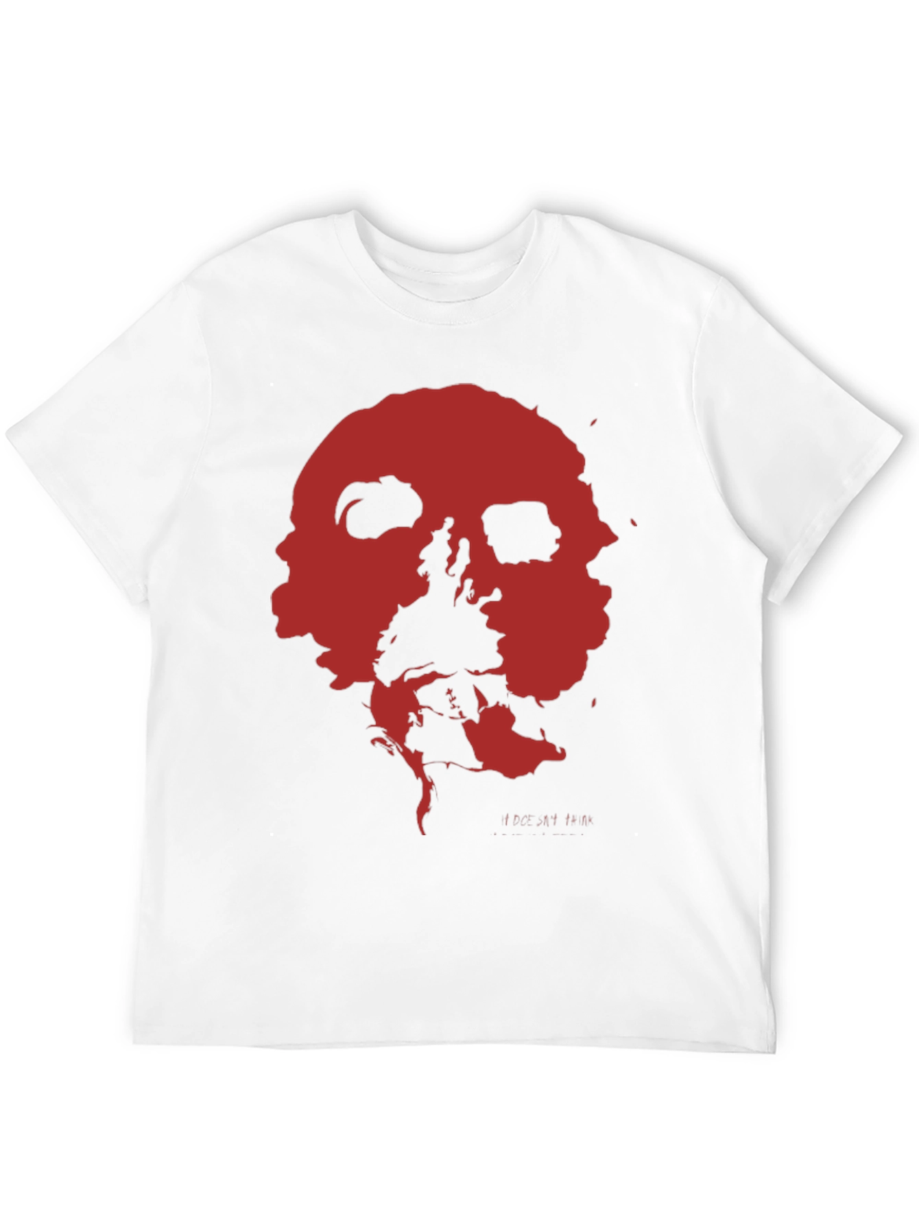 Black Abstract Red Skull Graphic Print Black T-Shirt view 12