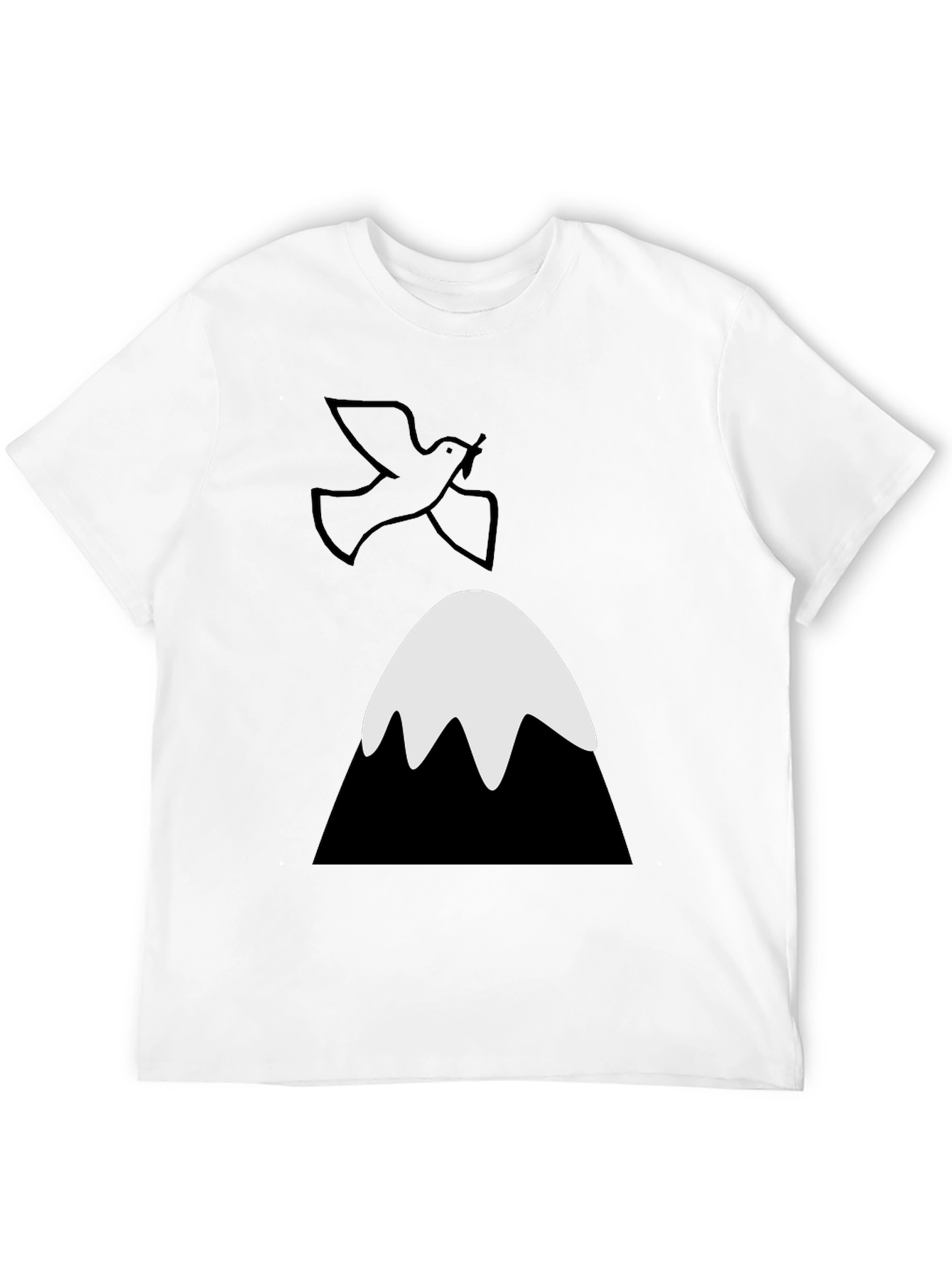 Black Dove Over Mountain Graphic Tee - Unisex Black T-Shirt view 12
