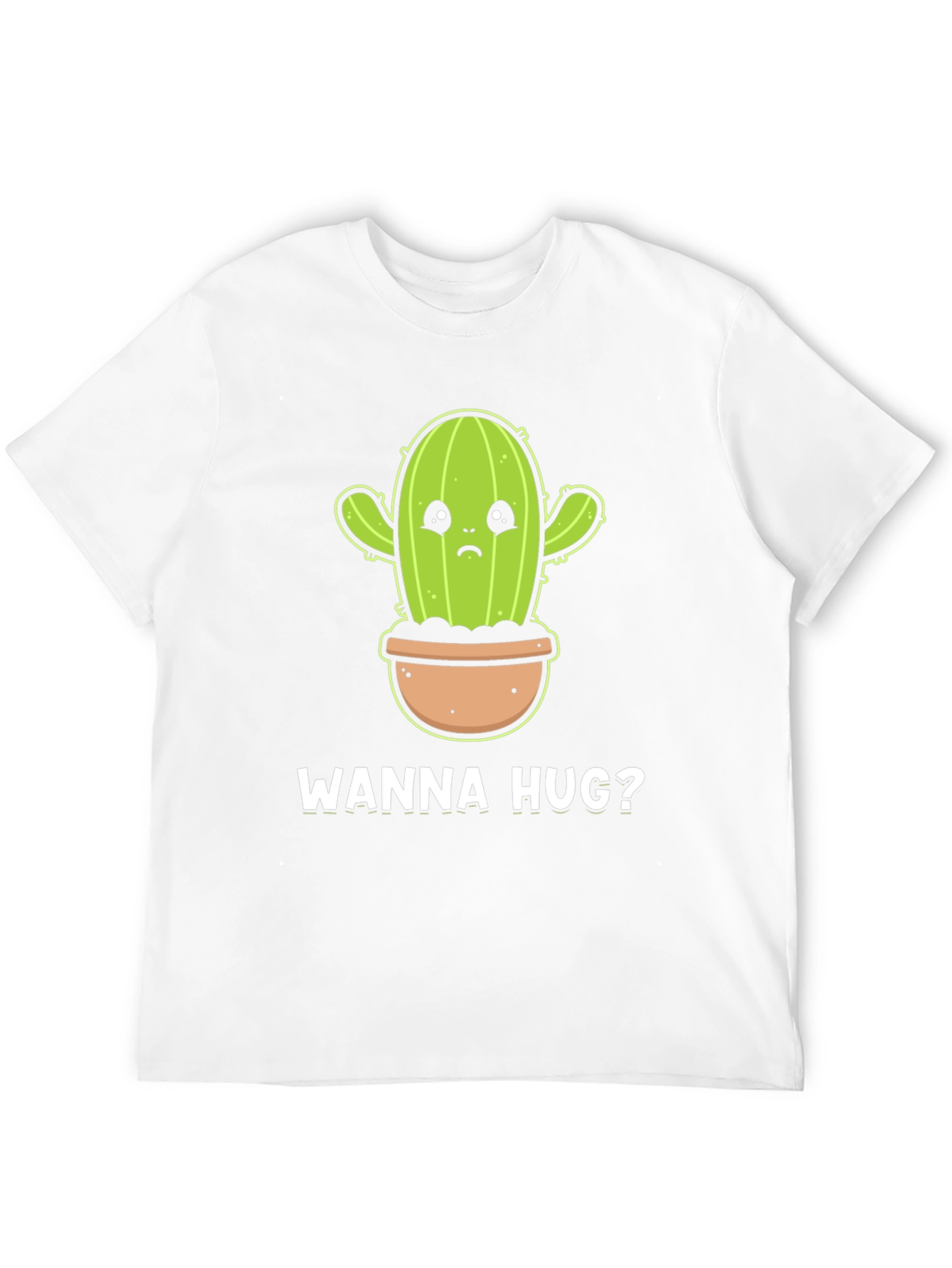 Wanna Hug? Cactus Graphic Tee - Soft Cotton Black T-Shirt - 12