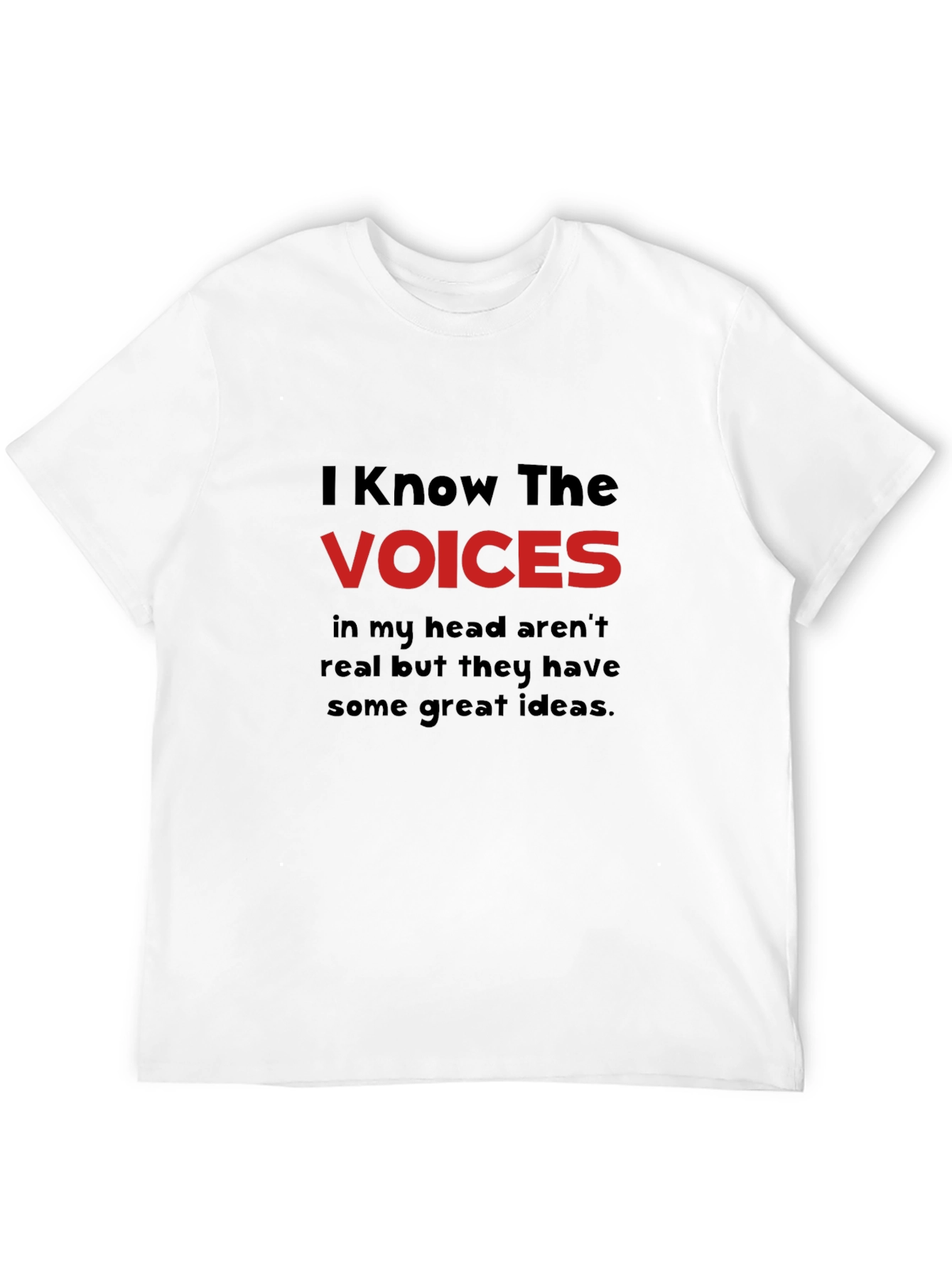Black I Know the Voices T-Shirt - Funny Graphic Tee view 12