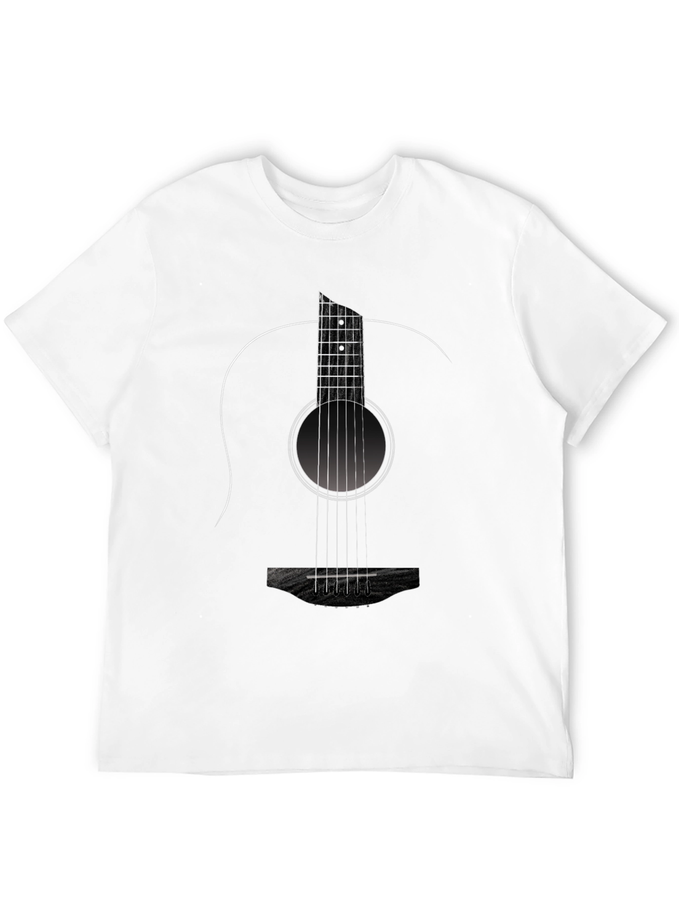 Black Guitar Graphic Black Tee - Music Lover's T-Shirt view 12