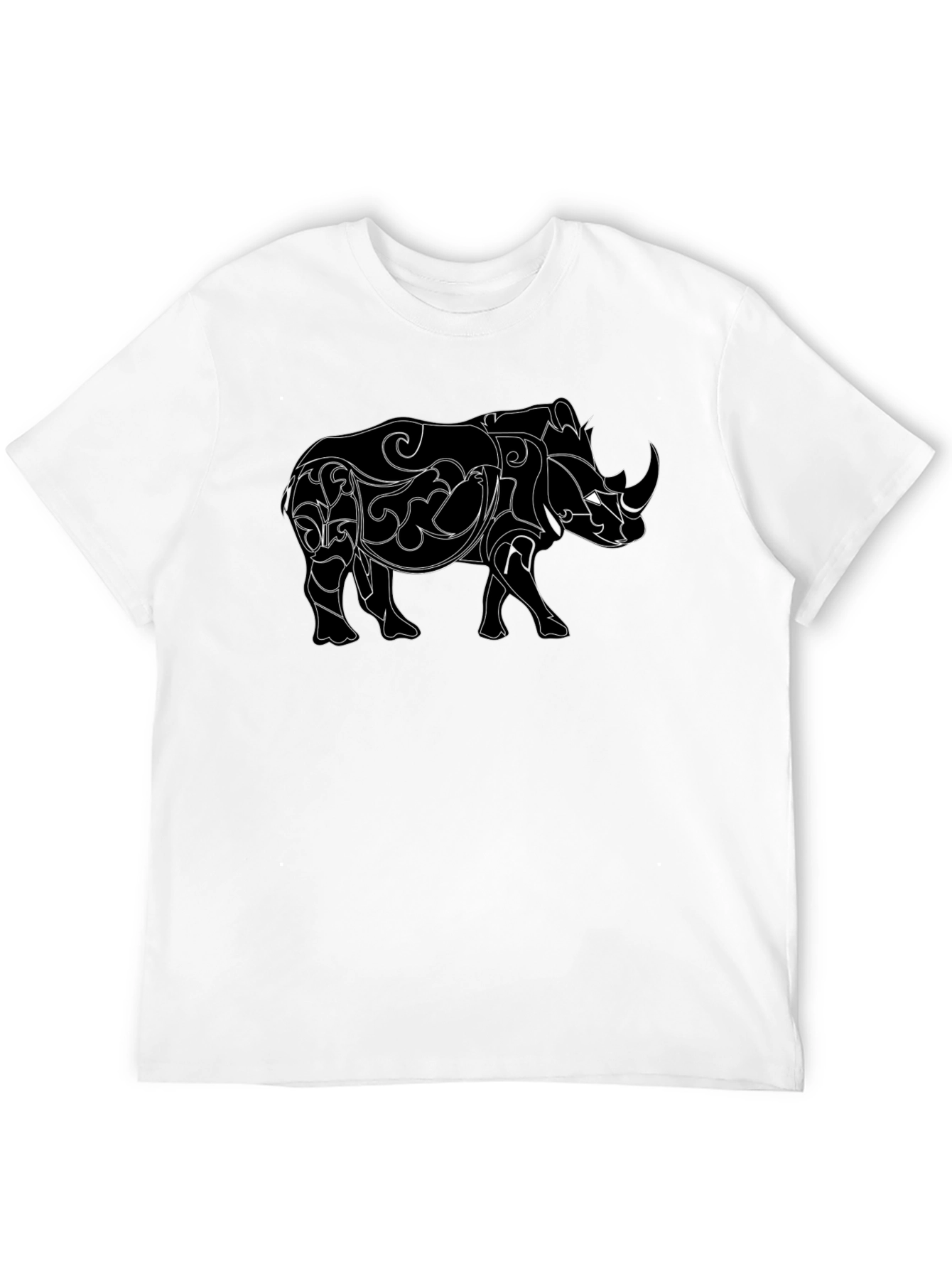 Black Rhinoceros Graphic Black T-Shirt view 12