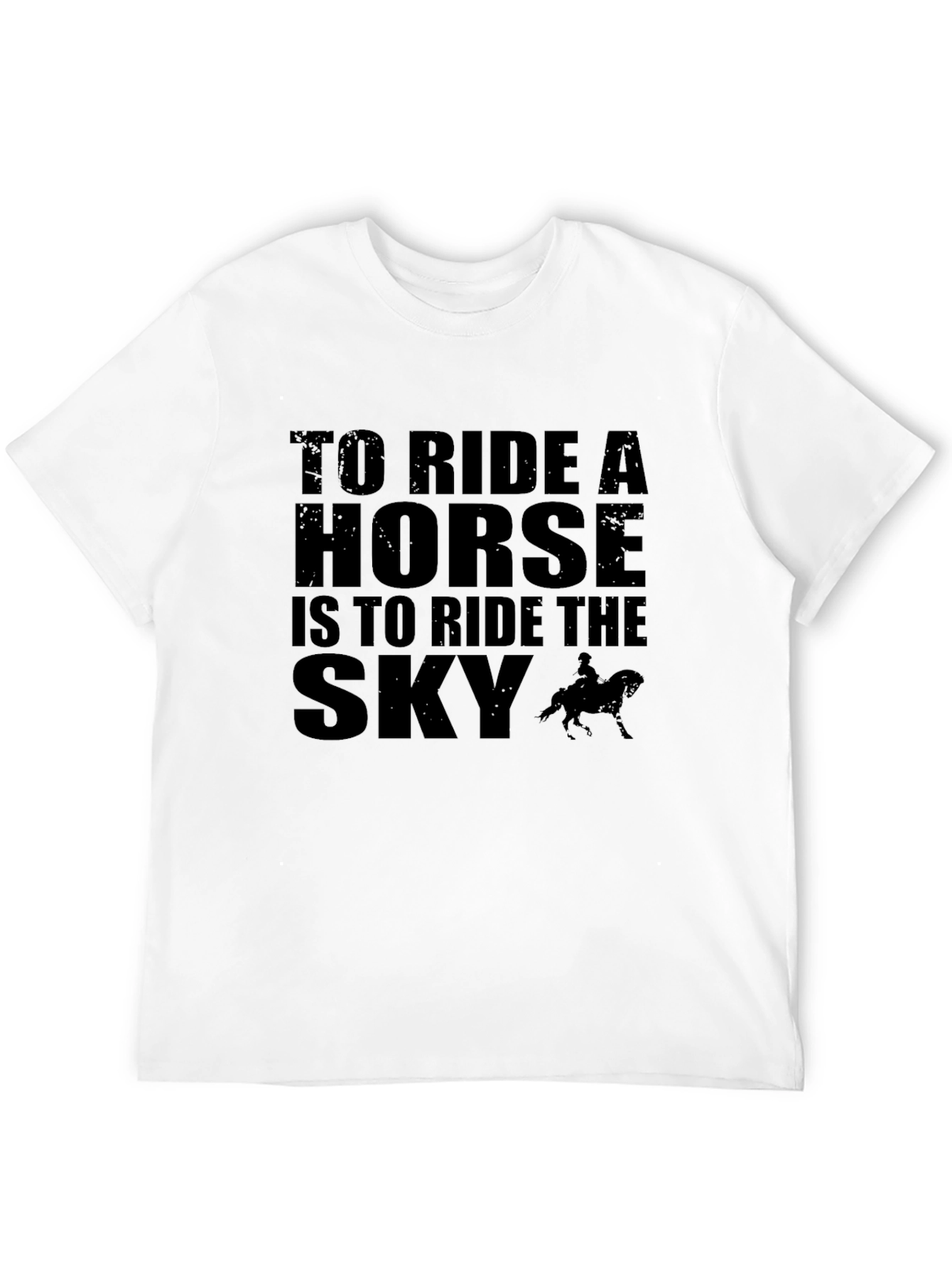 Black Horse Riding T-Shirt: Ride the Sky view 12