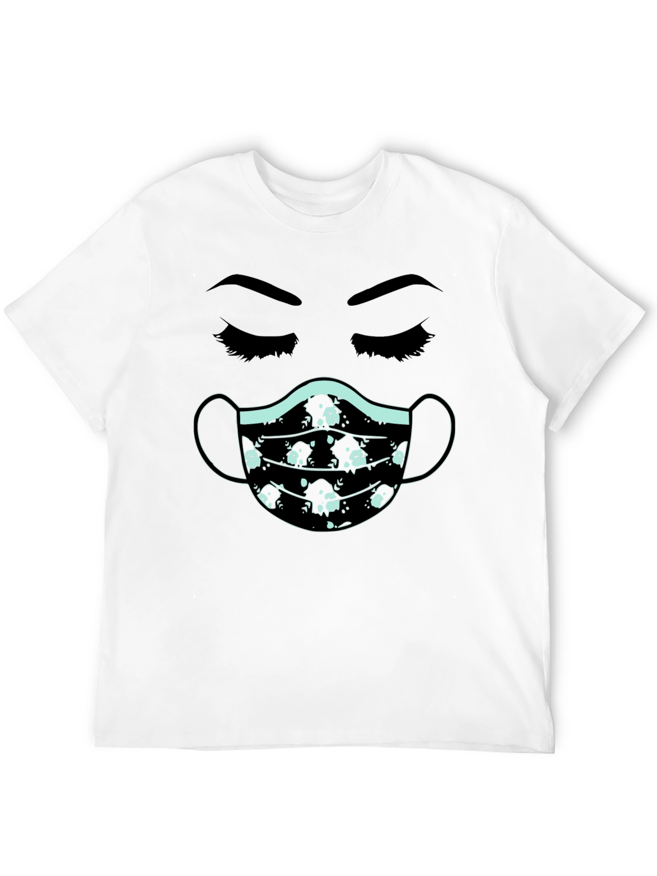 Black Masked Face T-Shirt - Unisex Cotton Tee view 12